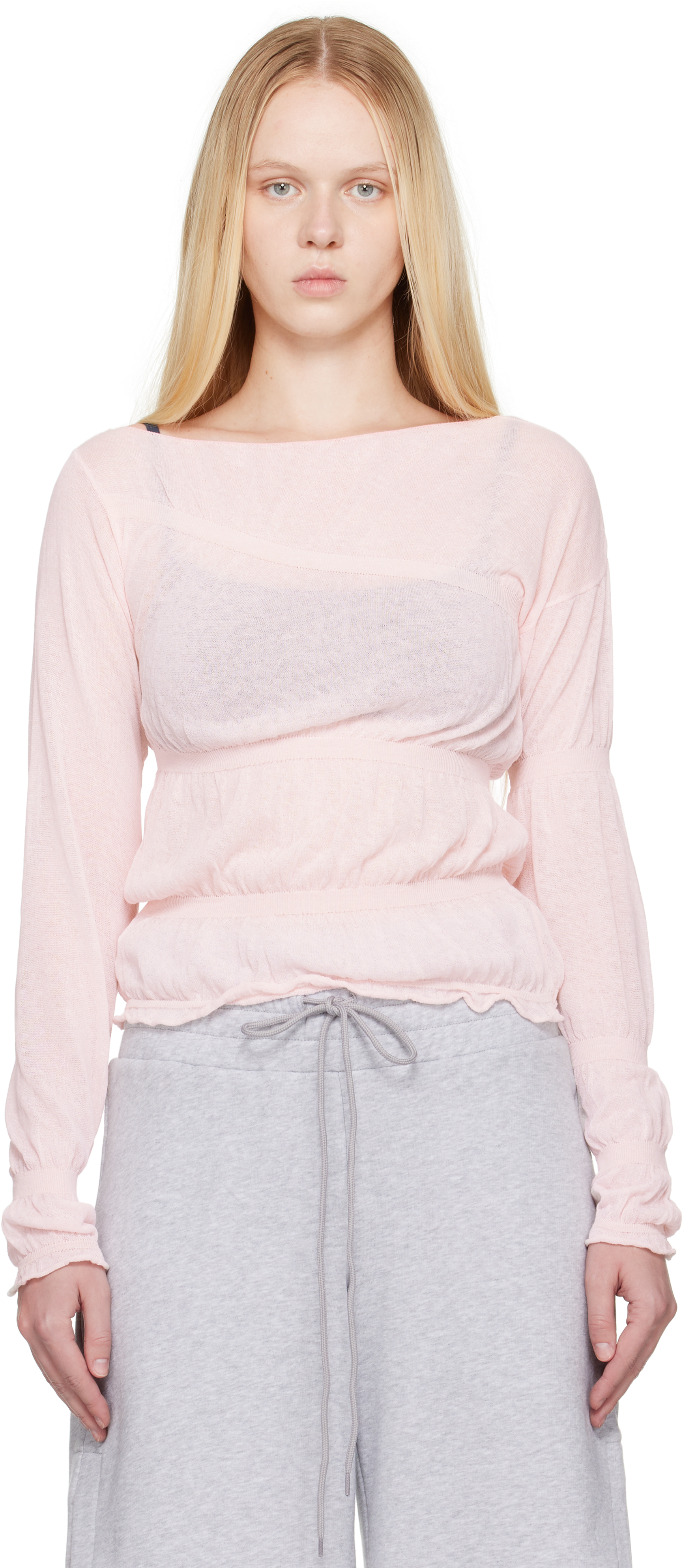 トップス paloma wool no 2166/ Alone VAMOS-Sleeveless, draped neckline, gathered body top