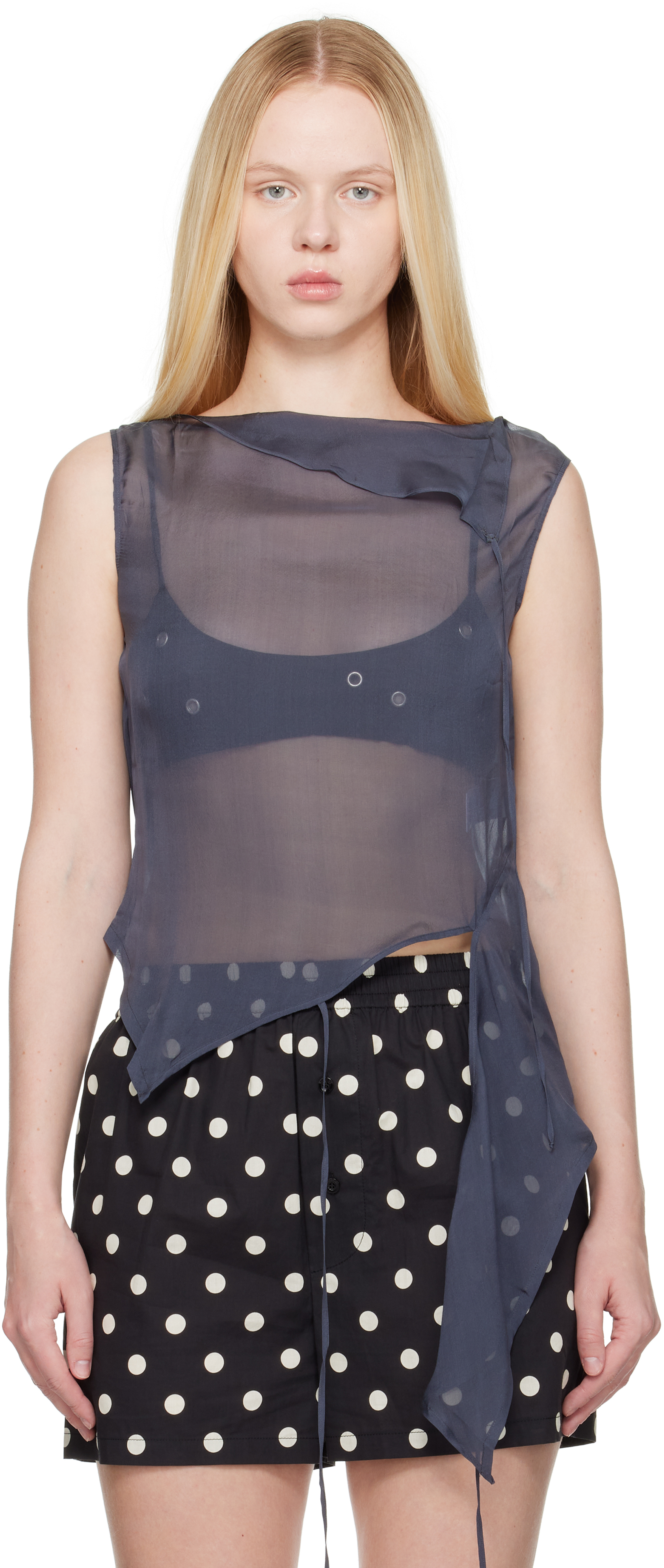 Paloma Wool: Navy Sato Tank Top | SSENSE