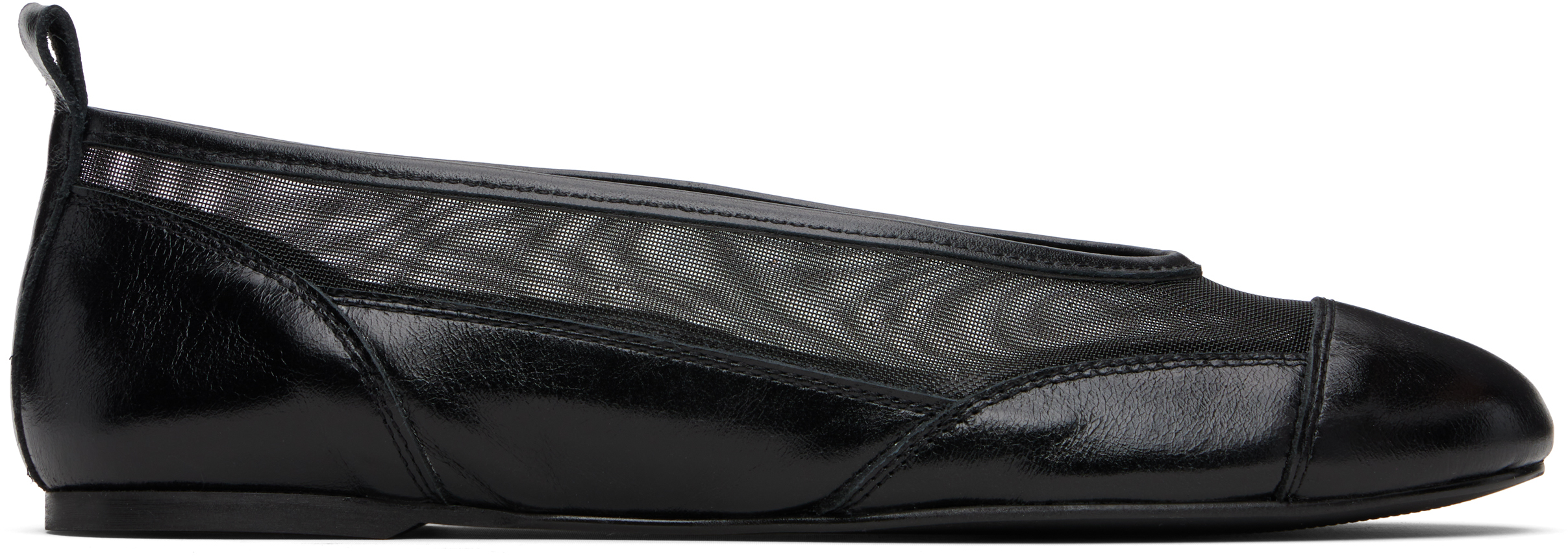 Paloma Wool Black Pili Mesh Ballerina Flats