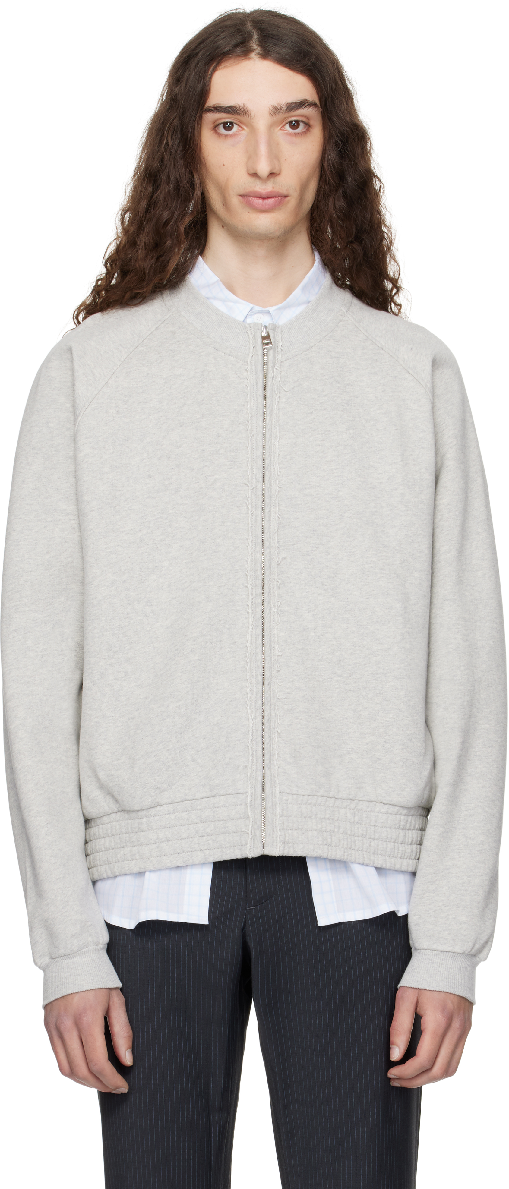 Gray Nila Raglan Sleeve Jacket