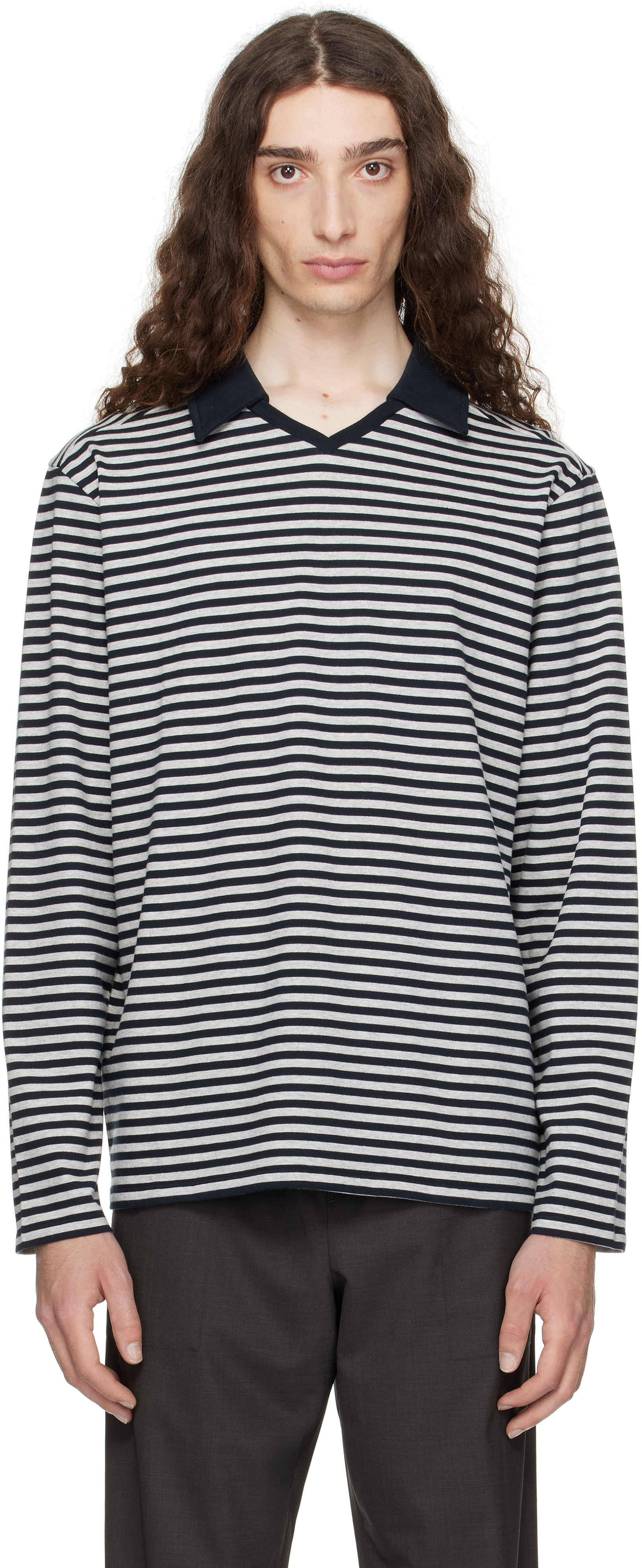 Navy Gondolieri Long Sleeve Polo