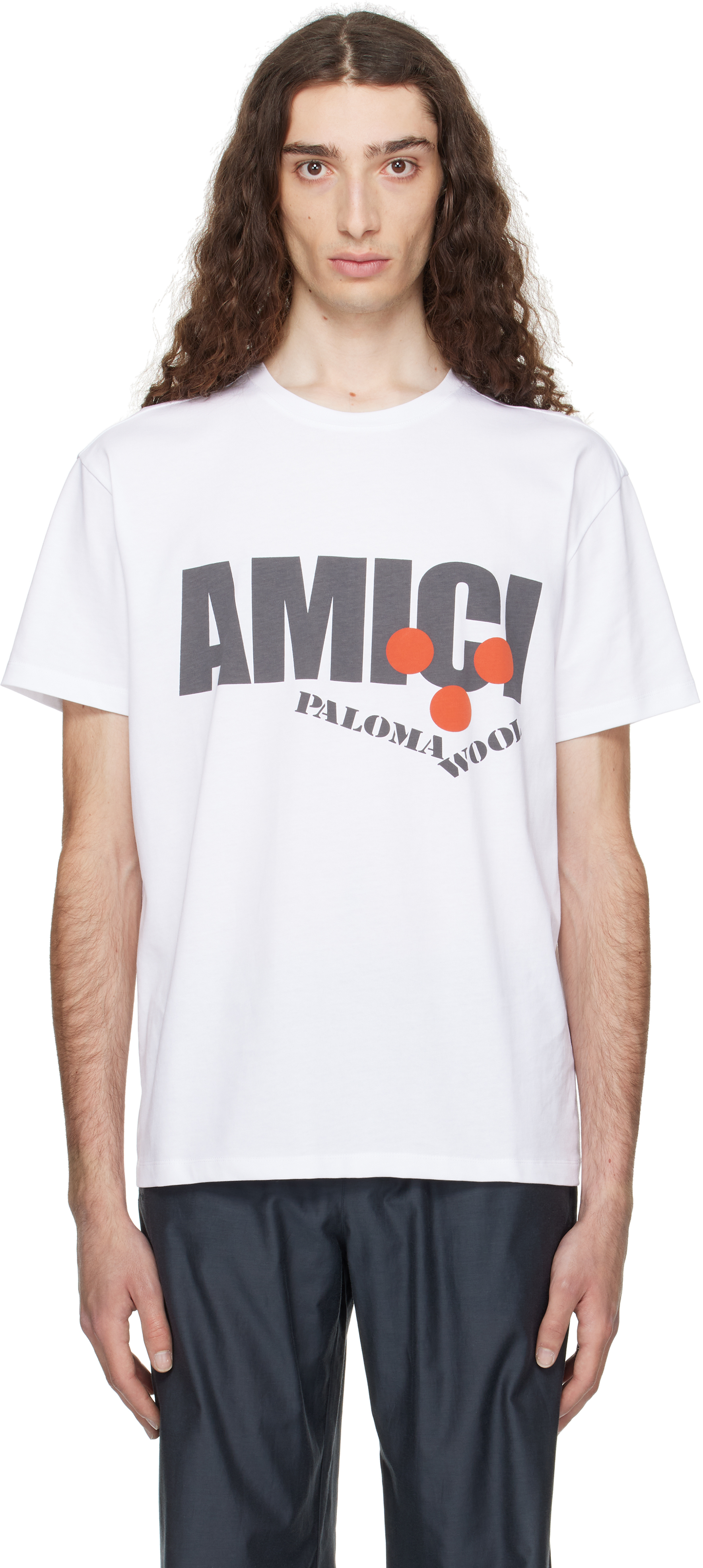 【関税込み】Paloma Wool ホワイト 'Amici' Tシャツ Paloma Wool: White 'Amici' T-shirt | SSENSE UK