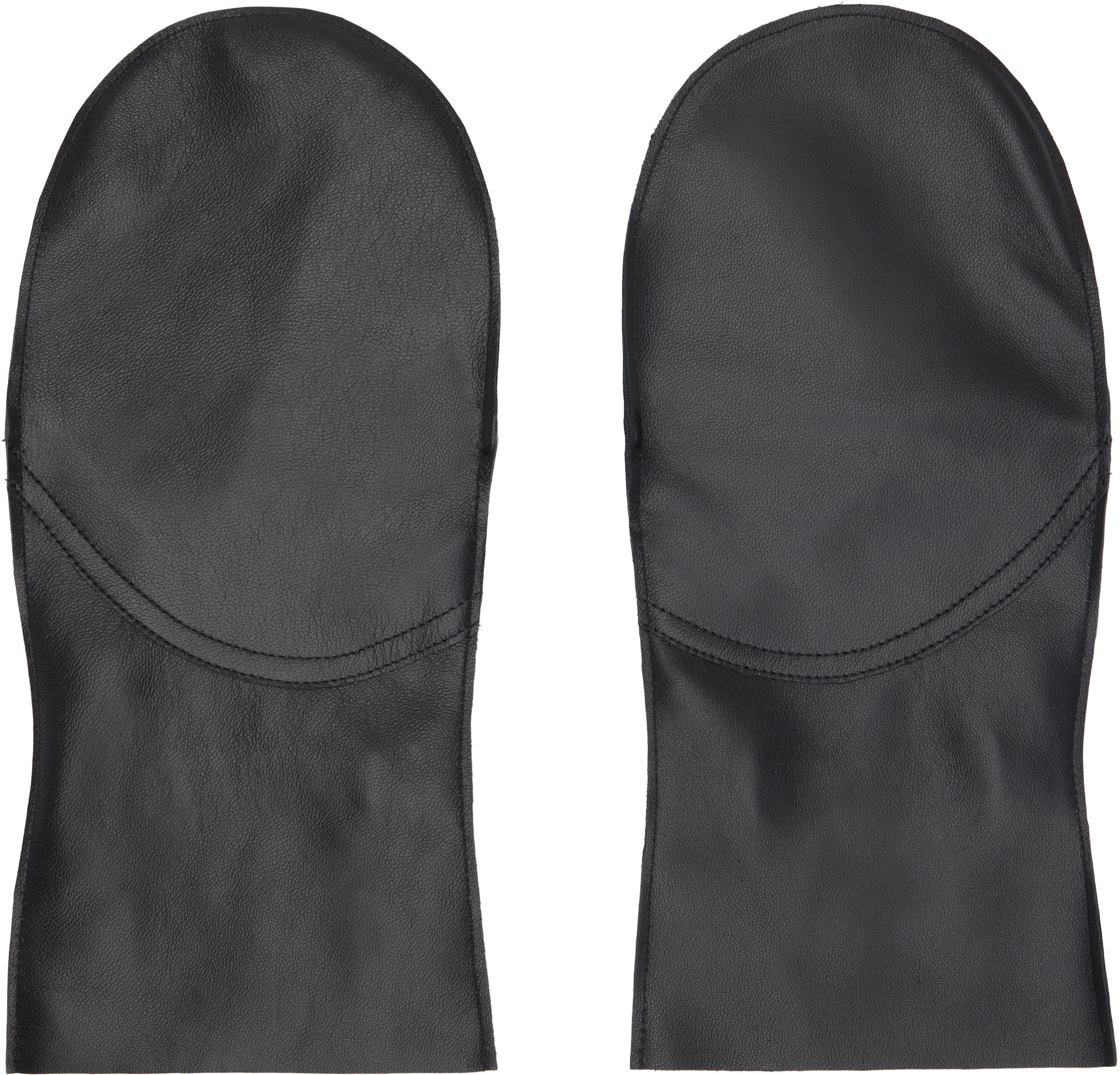 Sage Nation Black Leather Mittens In Black