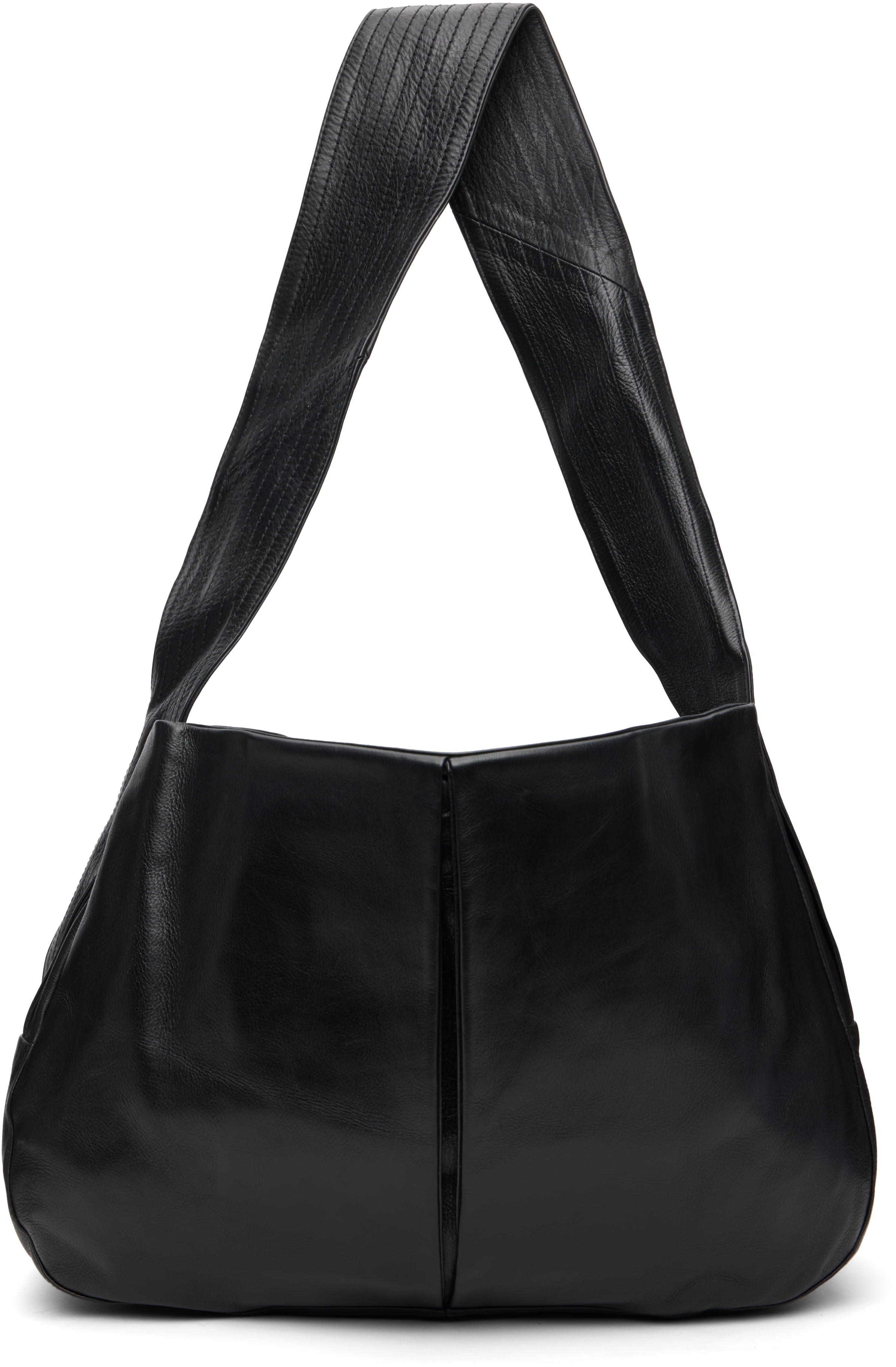 Sage Nation Black Box Pleat Leather Bag In Black