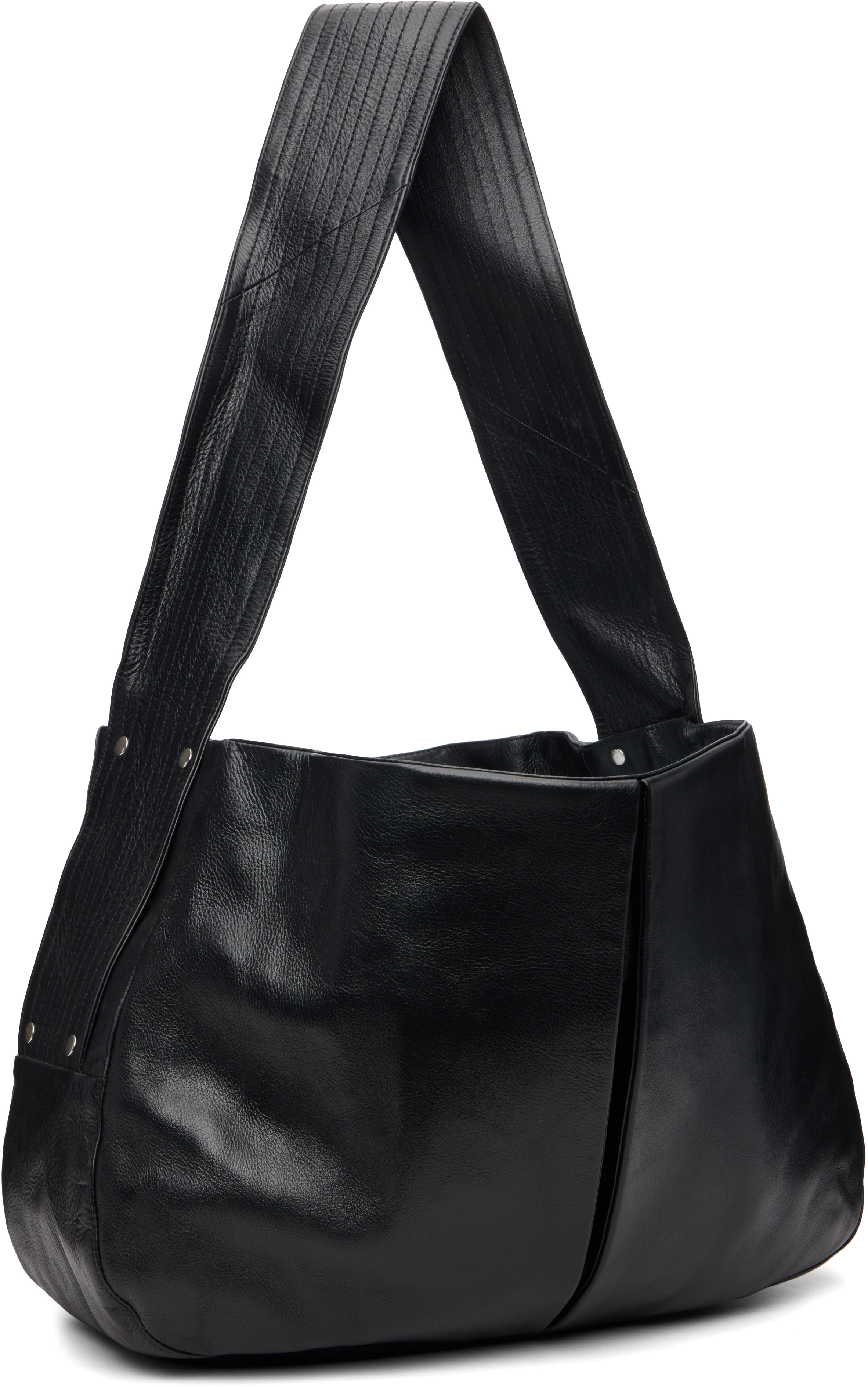 Sage Nation Black Box Pleat Leather Bag In Black