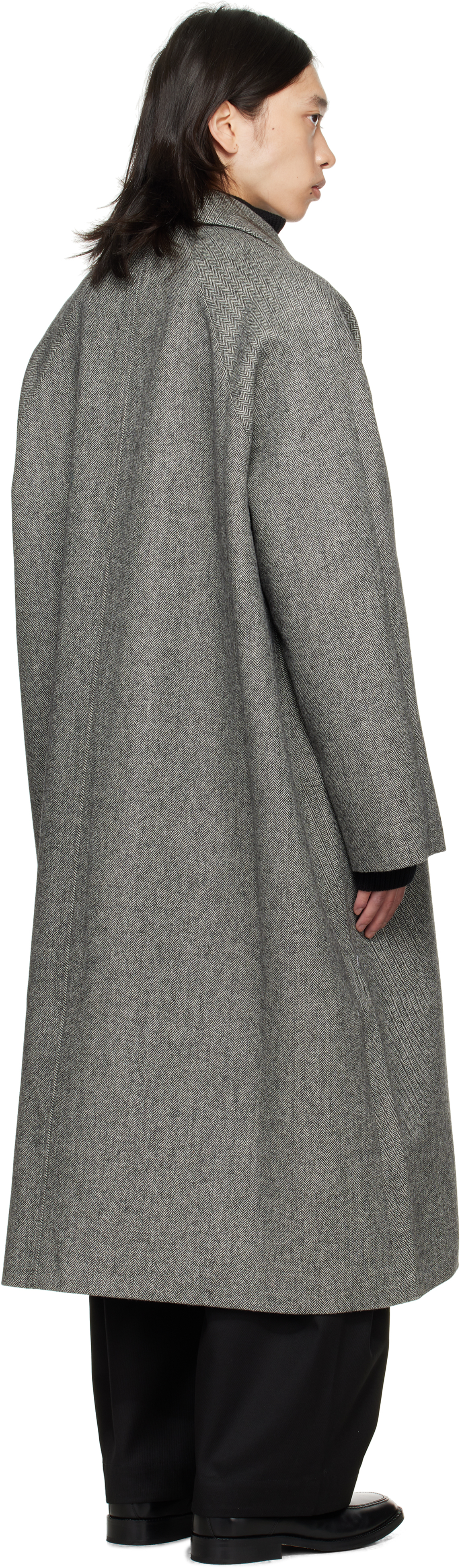 Sage Nation Black & White Takeshi Coat In Gray