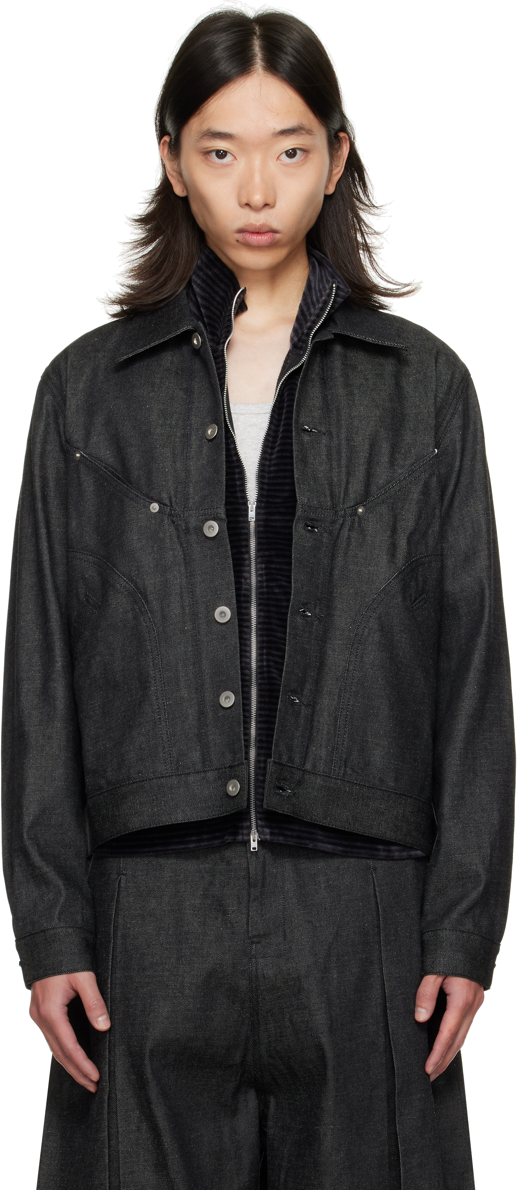 Sage Nation Black Jiji Denim Jacket In Black