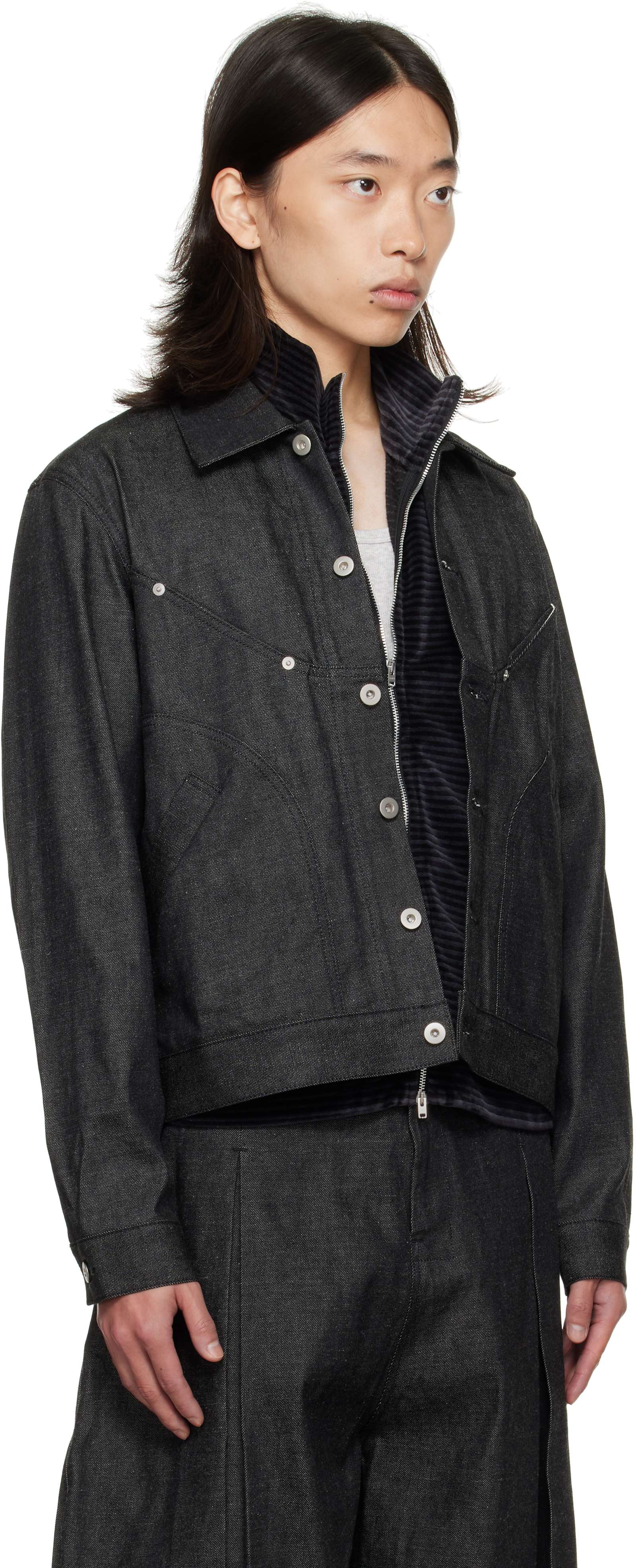 Sage Nation Black Jiji Denim Jacket In Black