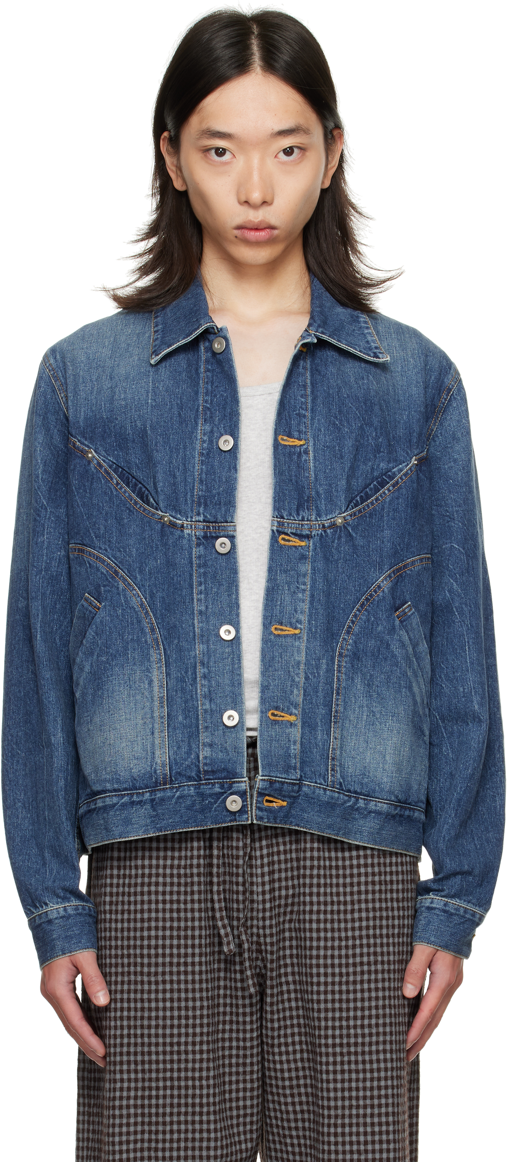 Sage Nation Blue Jiji Denim Jacket In Blue