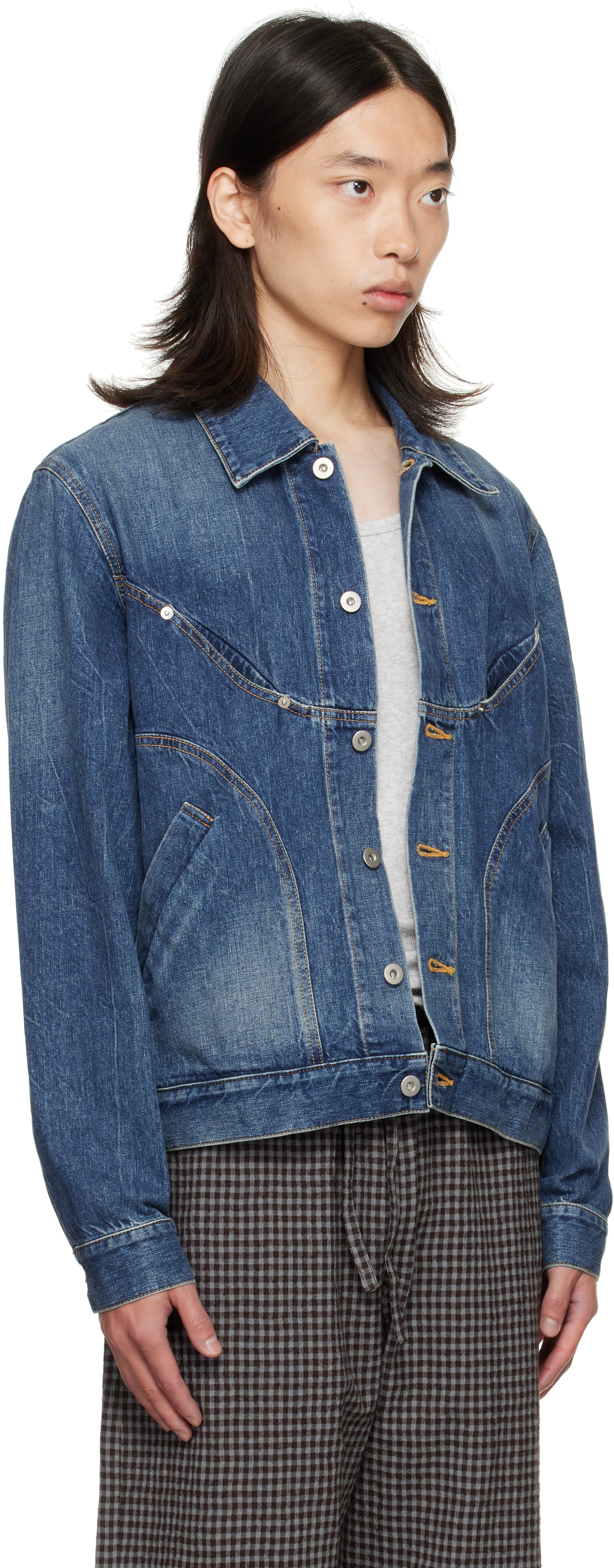 Sage Nation Blue Jiji Denim Jacket In Blue