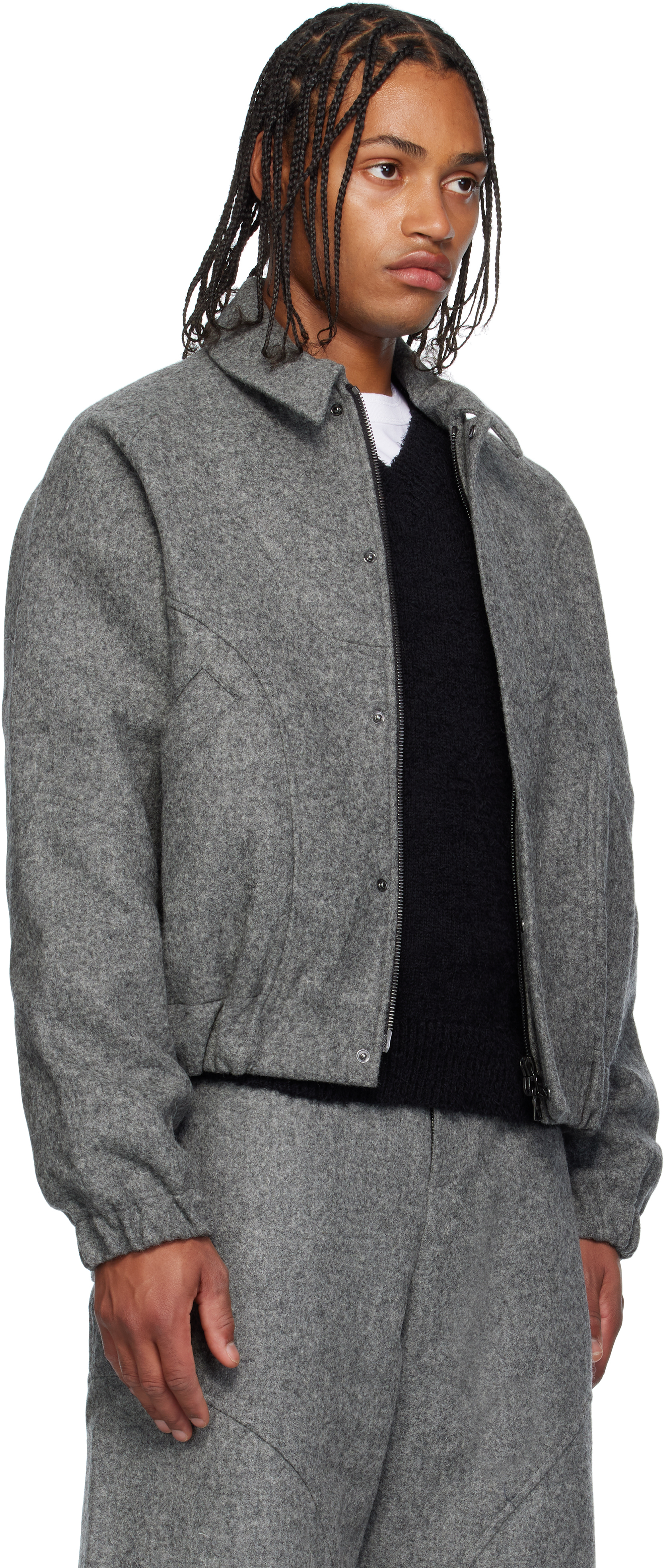 Sage Nation Gray Jiji Wool Jacket In Gray