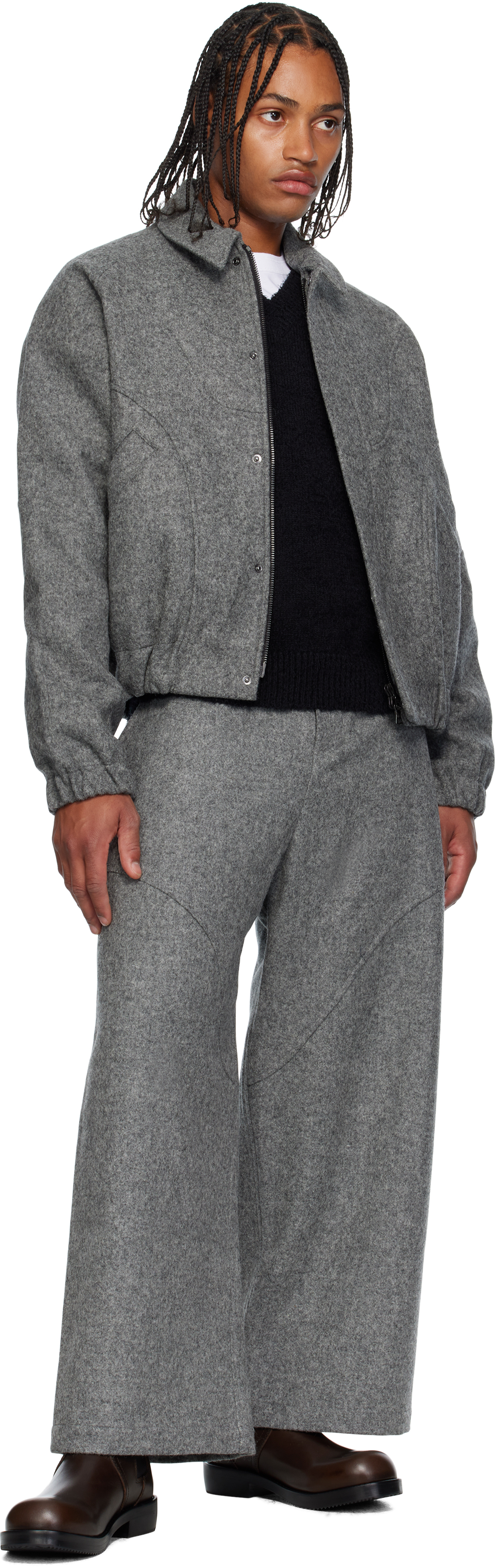 Sage Nation Gray Jiji Wool Jacket In Gray