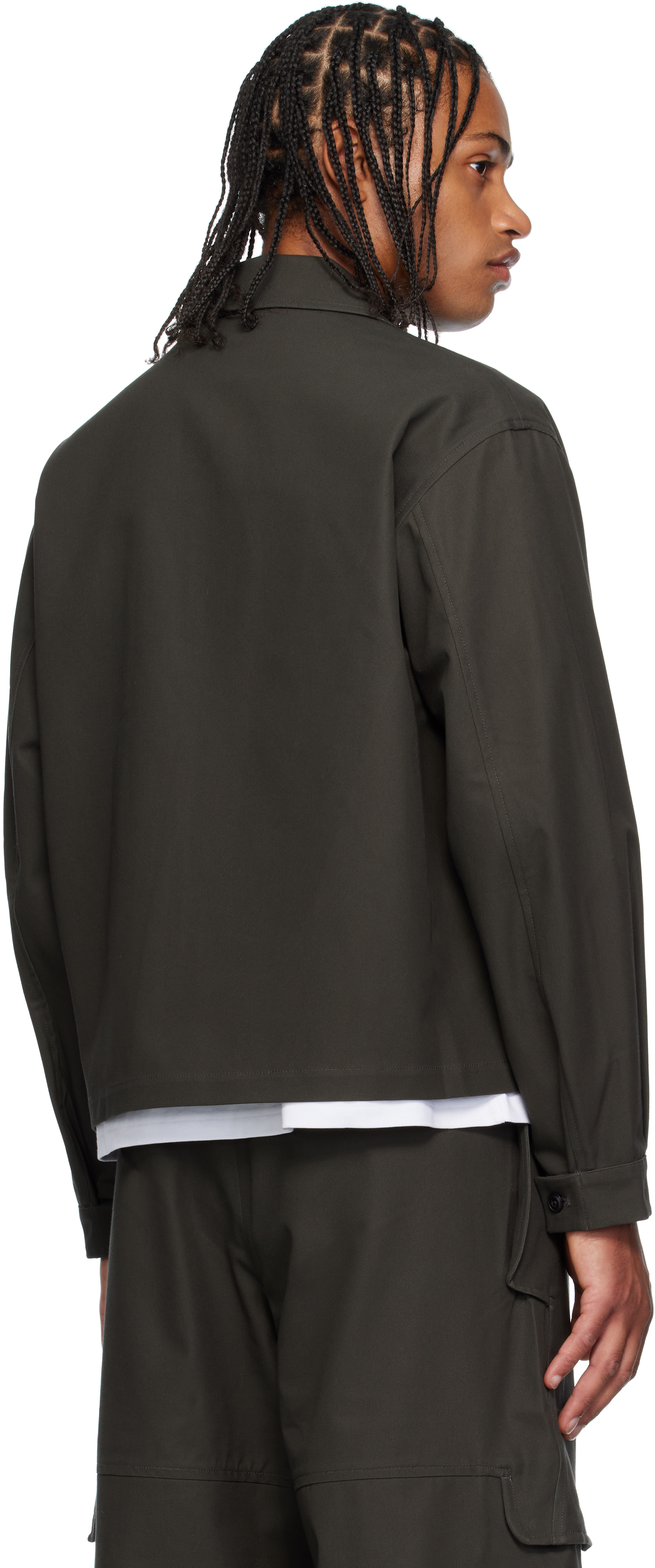 Sage Nation Gray Index Cotton Twill Jacket In Animal Print