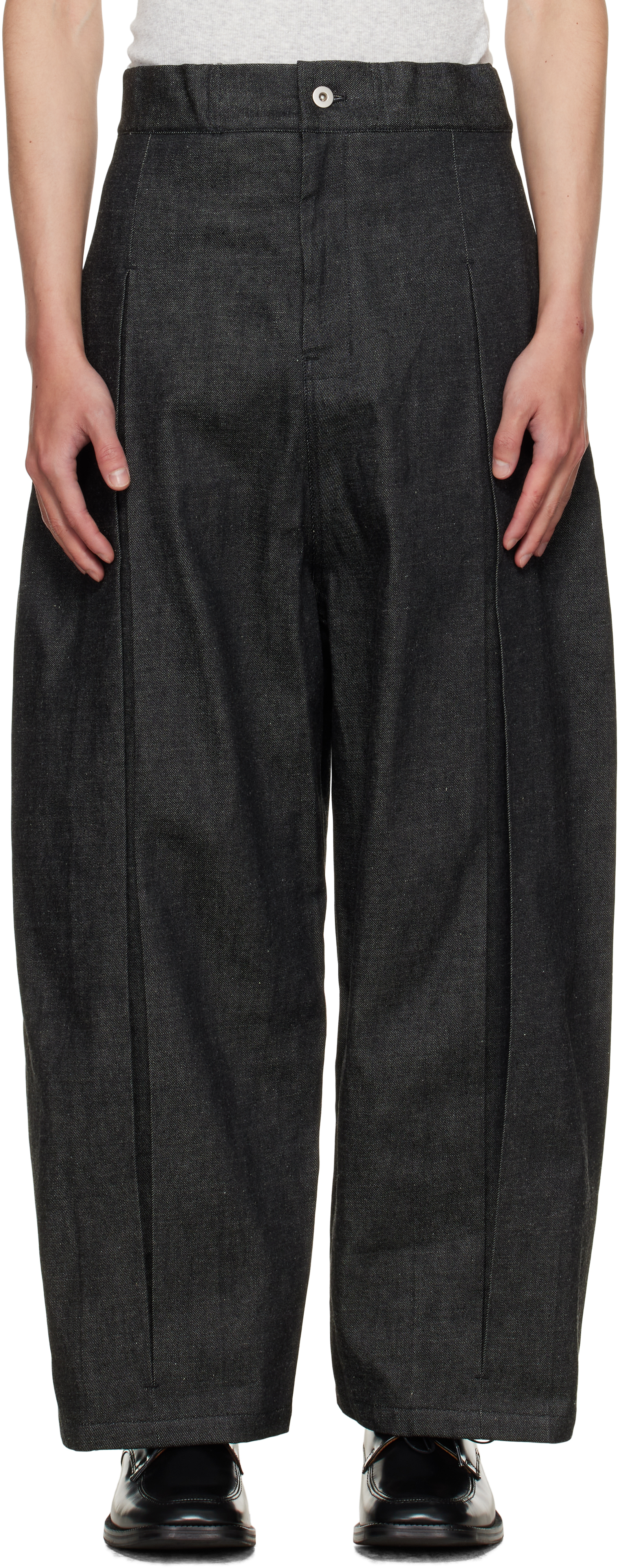 Sage Nation Black Box Pleat Jeans In Black