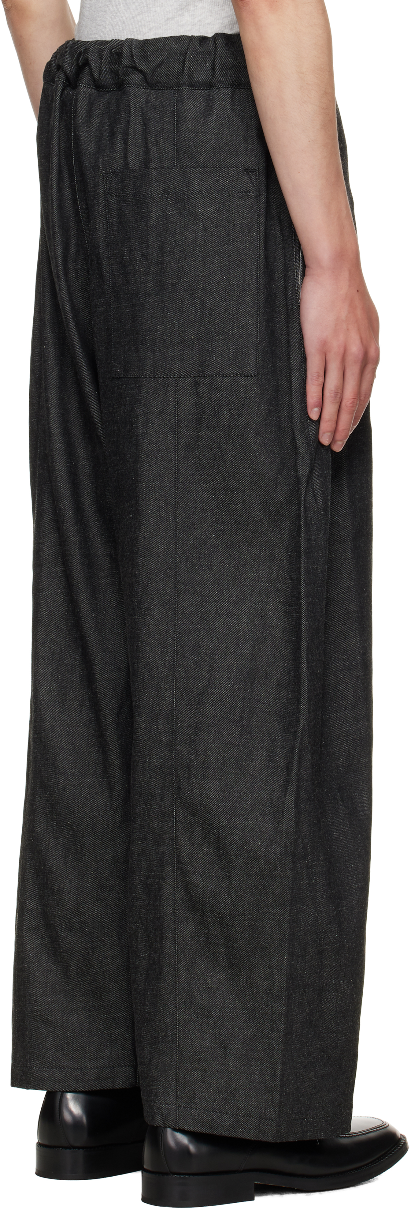 Sage Nation Black Box Pleat Jeans In Black