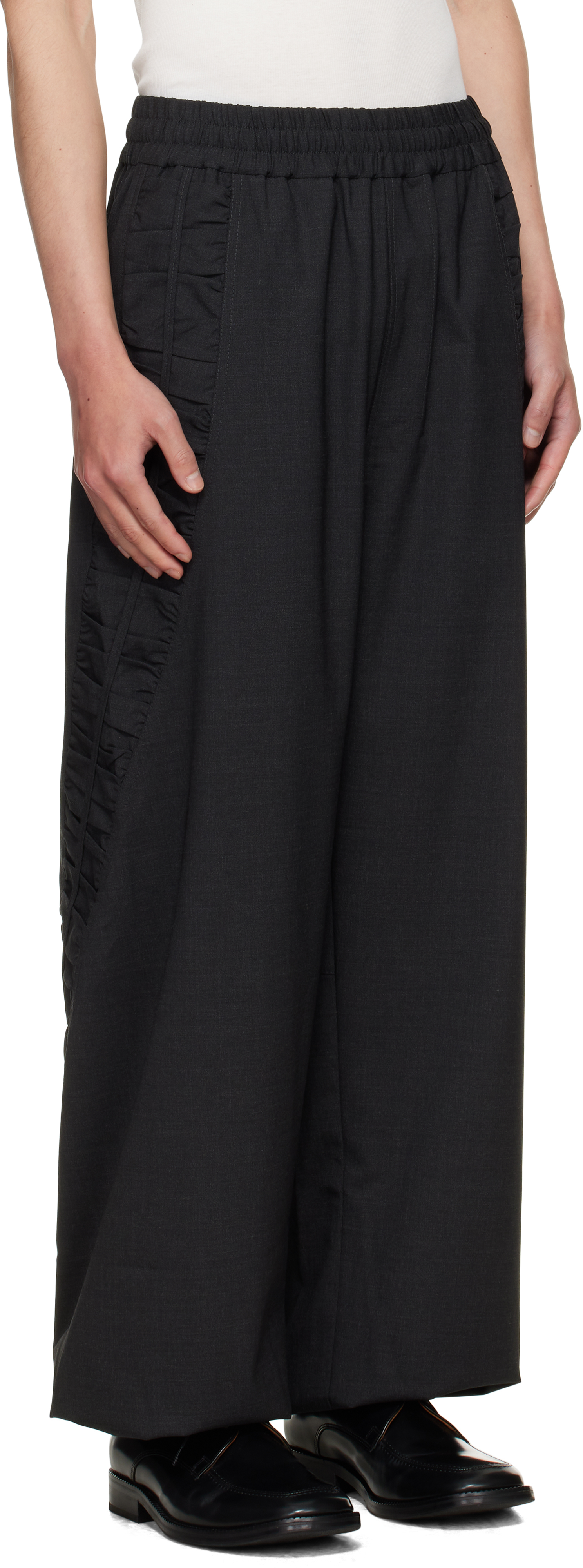 Sage Nation Gray Fossil Trousers In Black