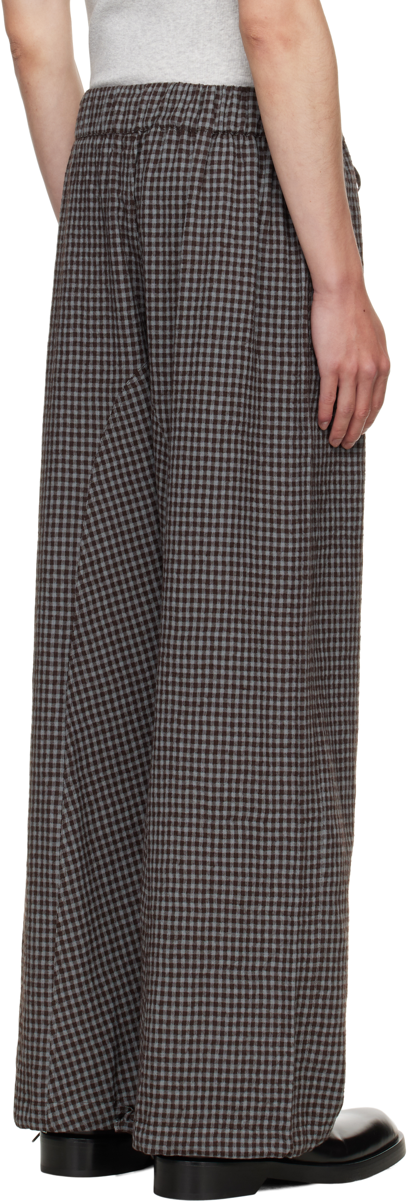 Sage Nation Brown & Blue Siesta Trousers In Gray