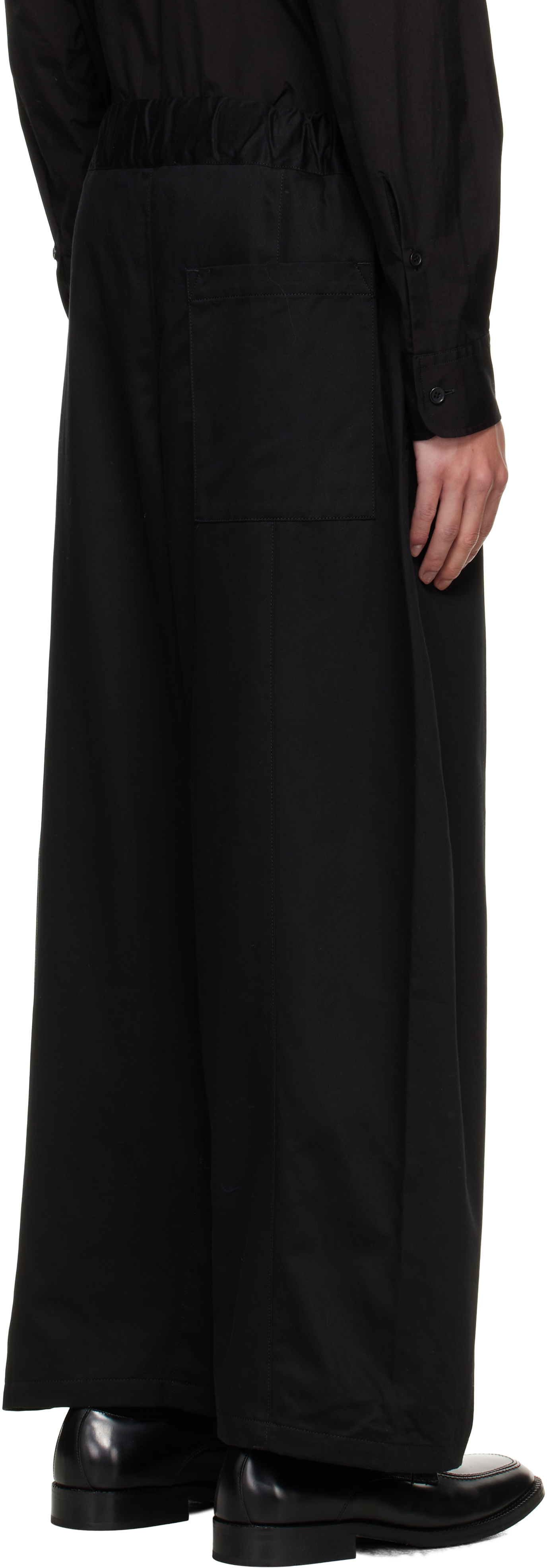 Sage Nation Black Box Pleat Trousers In Black