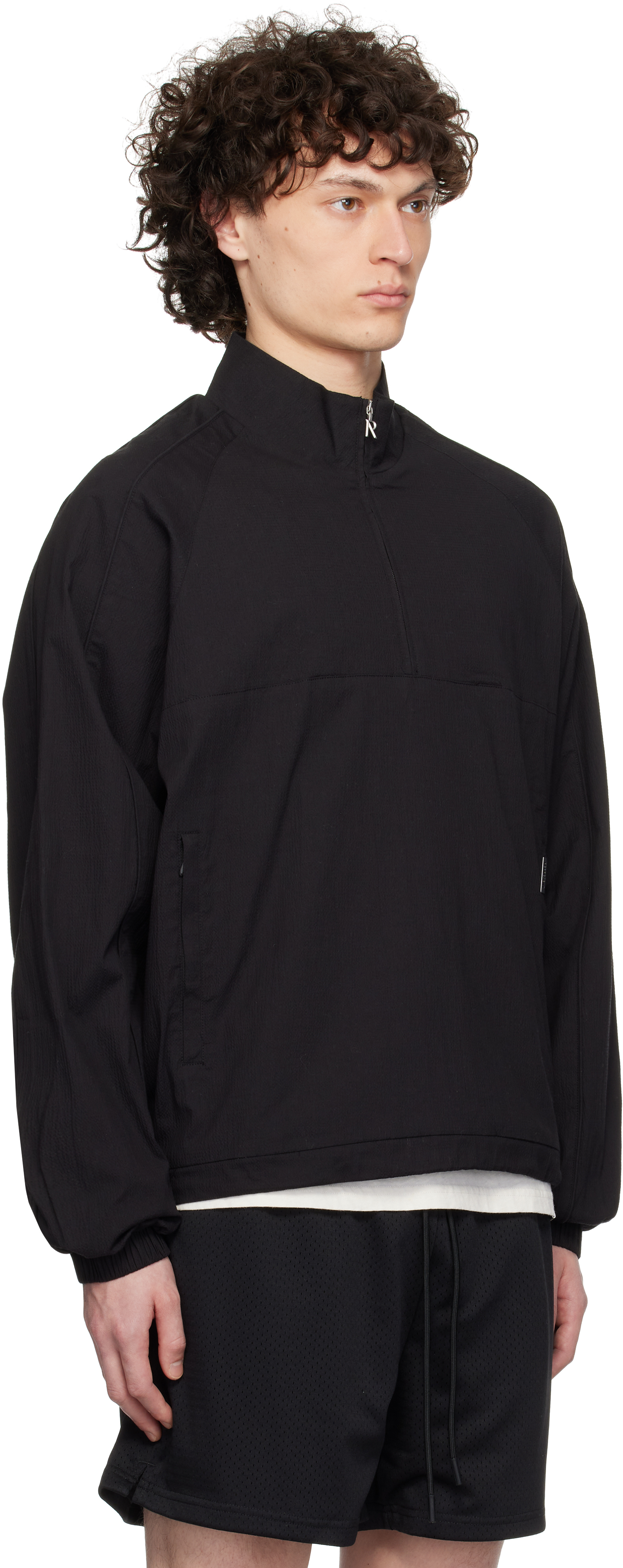 Represent Mens Quarter Zip Relaxed-fit Cotton-blend Jacket Black Xxl In Black