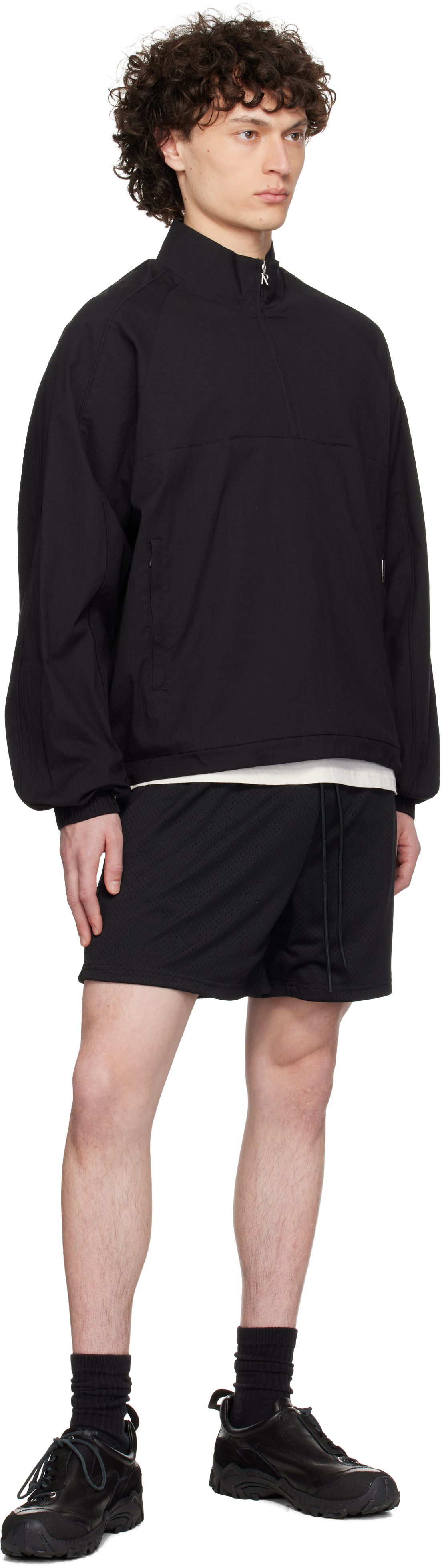 Represent Mens Quarter Zip Relaxed-fit Cotton-blend Jacket Black Xxl In Black