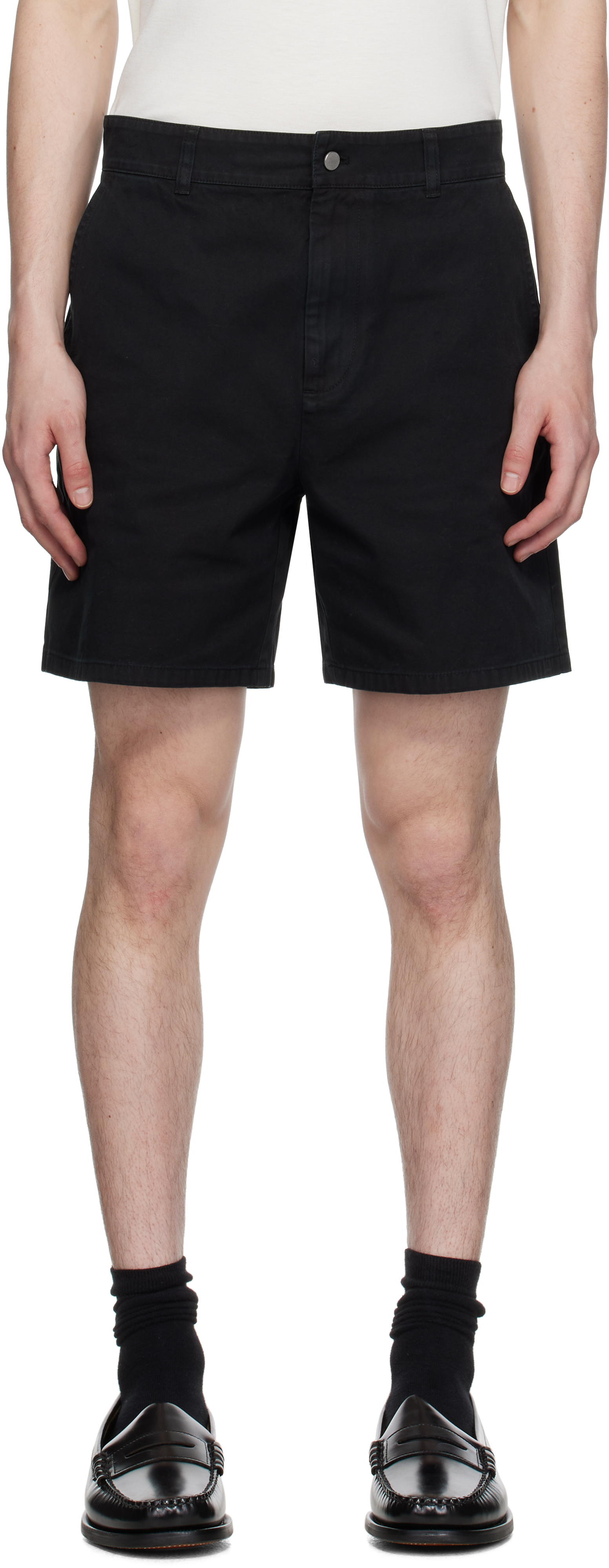Represent Black Cotton Tailored Shorts In Black