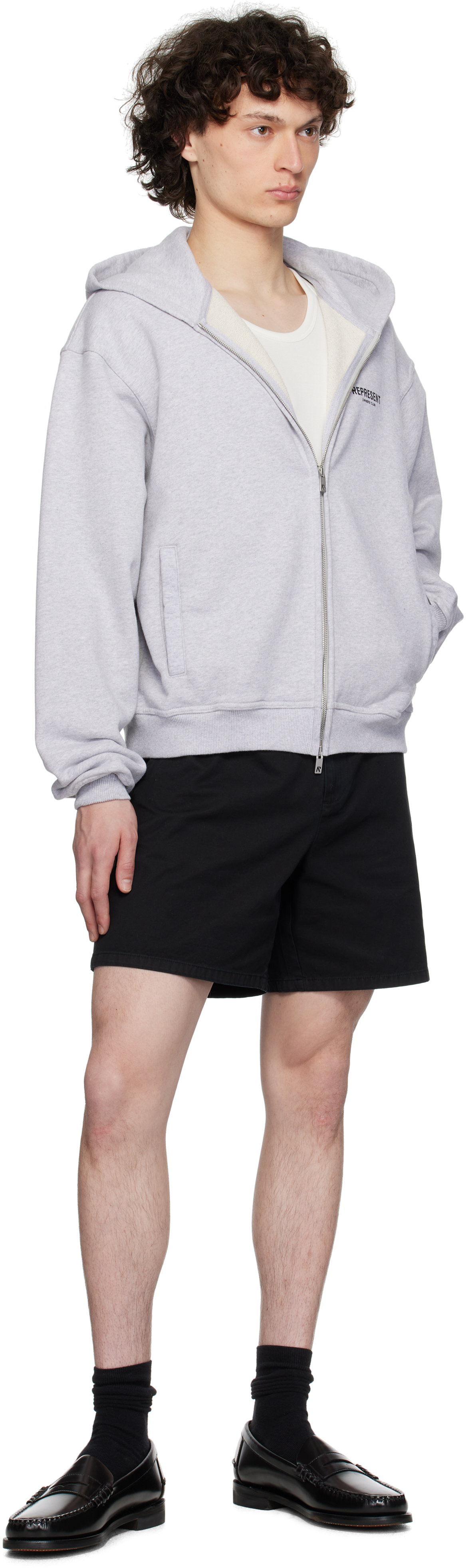 Represent Black Cotton Tailored Shorts In Black