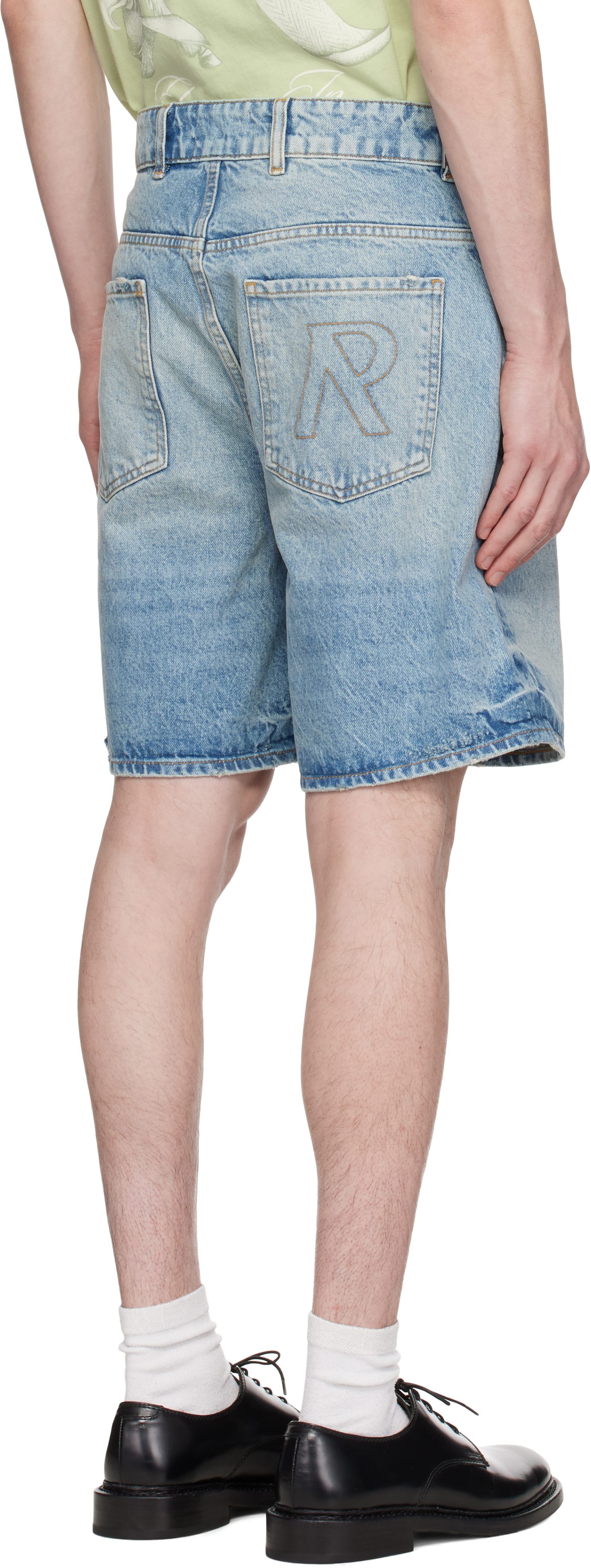 Represent Bermuda Tailored In Denim Stone-washed In Blue