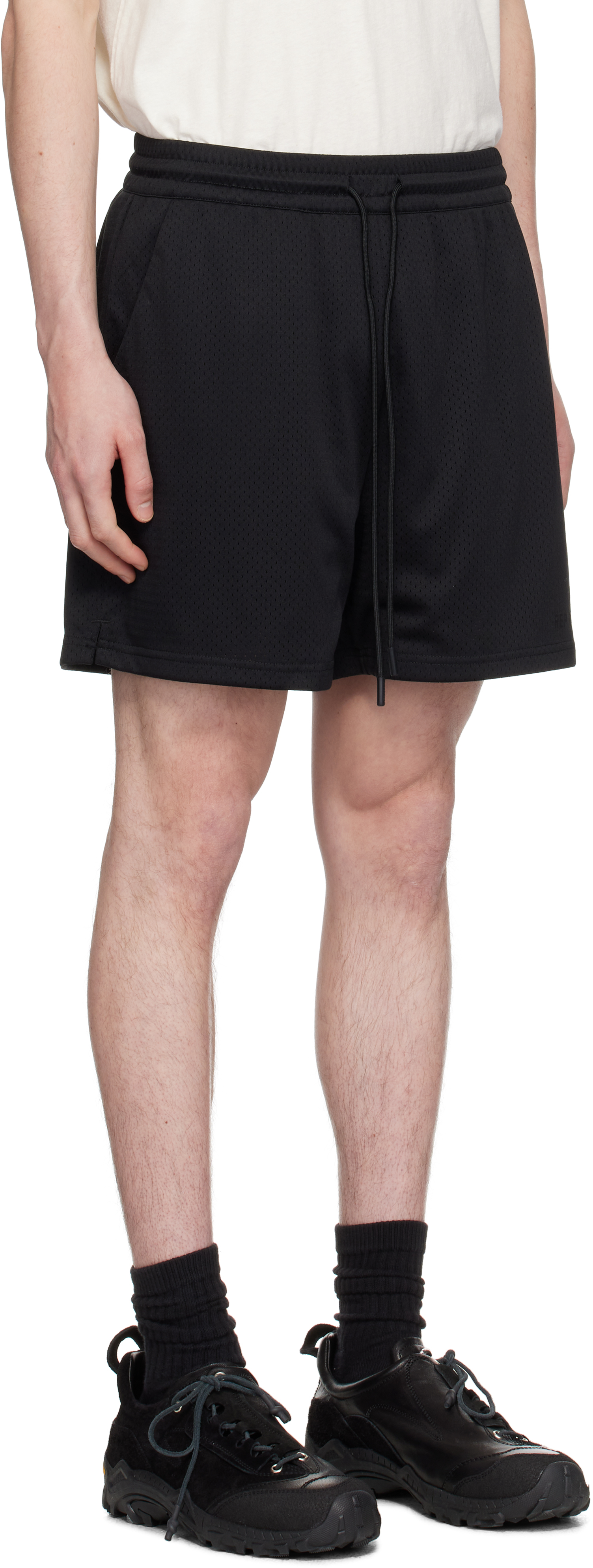 Represent Black Mesh Shorts In Jet Black