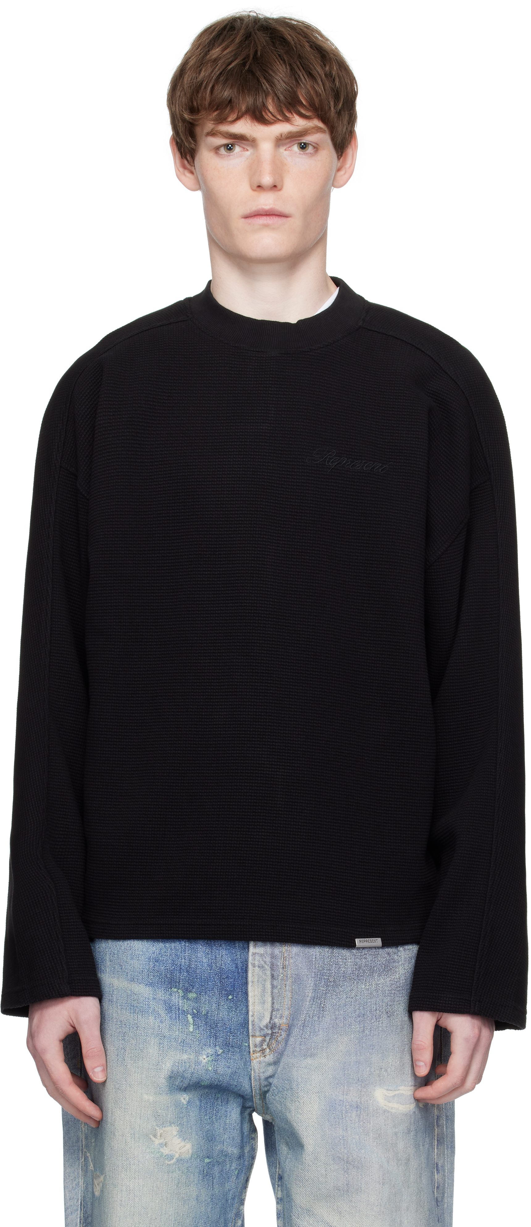 Black Waffle Long Sleeve T-shirt
