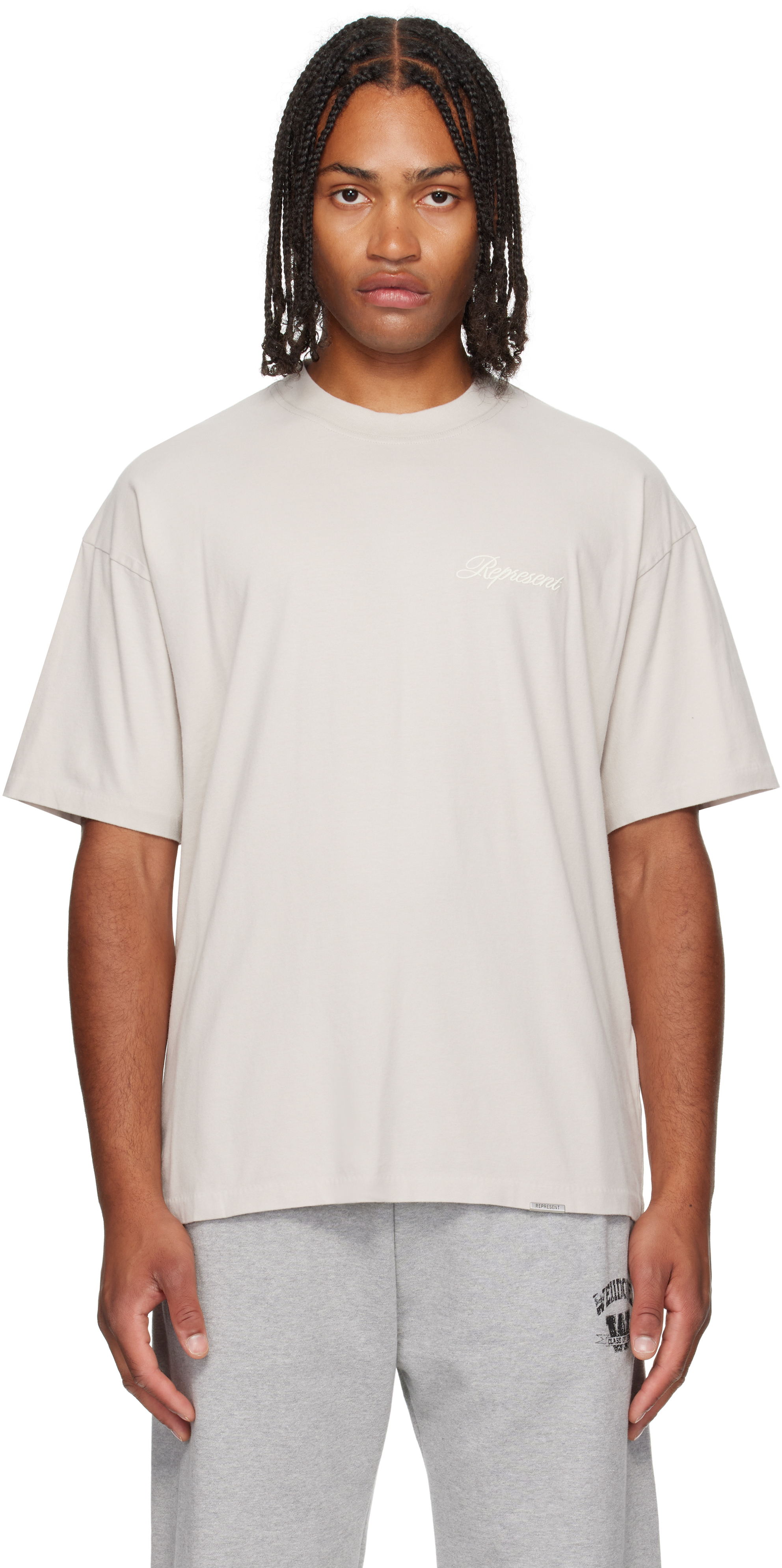 Gray Script Logo T-shirt