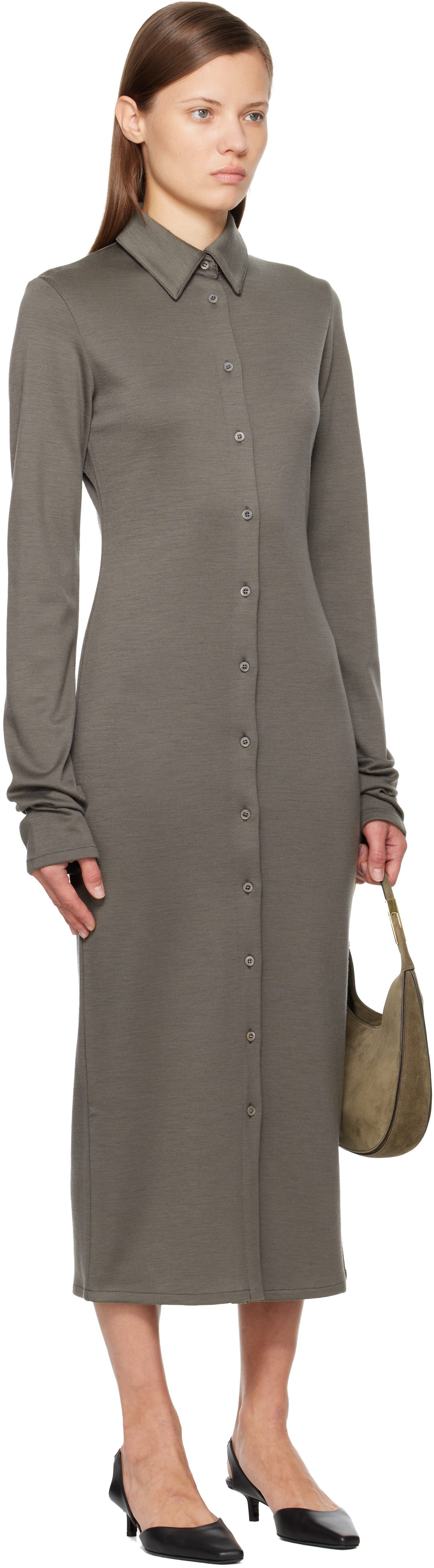 Rier Gray Polar Midi Dress In Multi