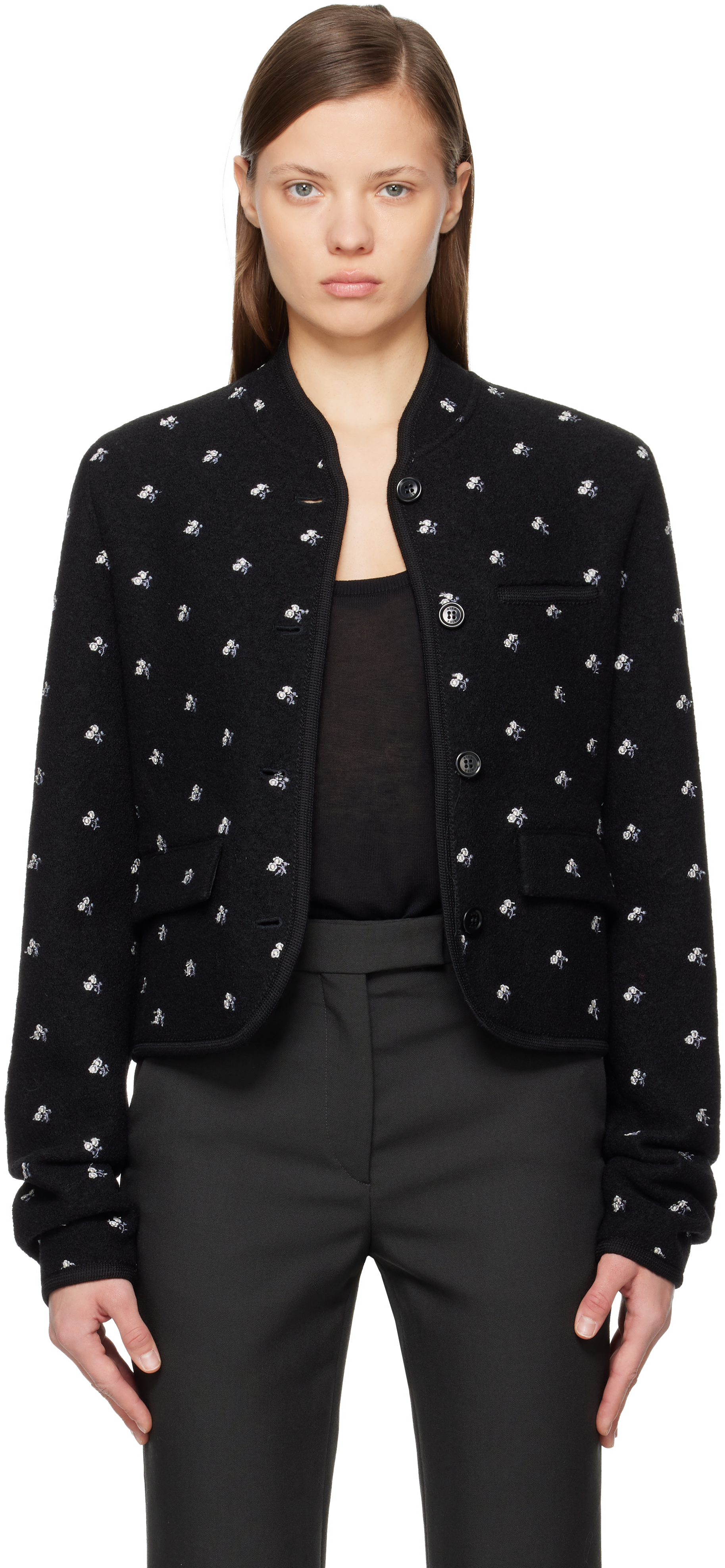 Rier Walker Wool Casual Jacket In Black