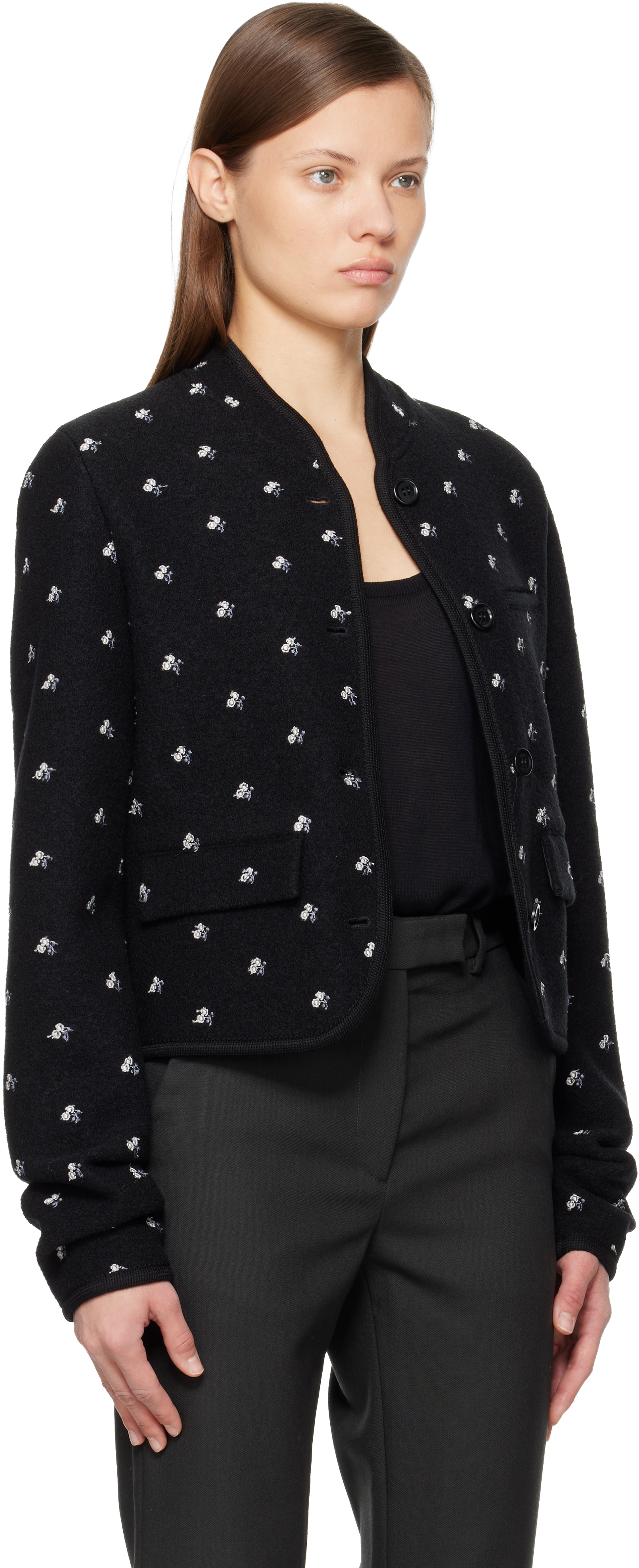 Rier Walker Wool Casual Jacket In Black