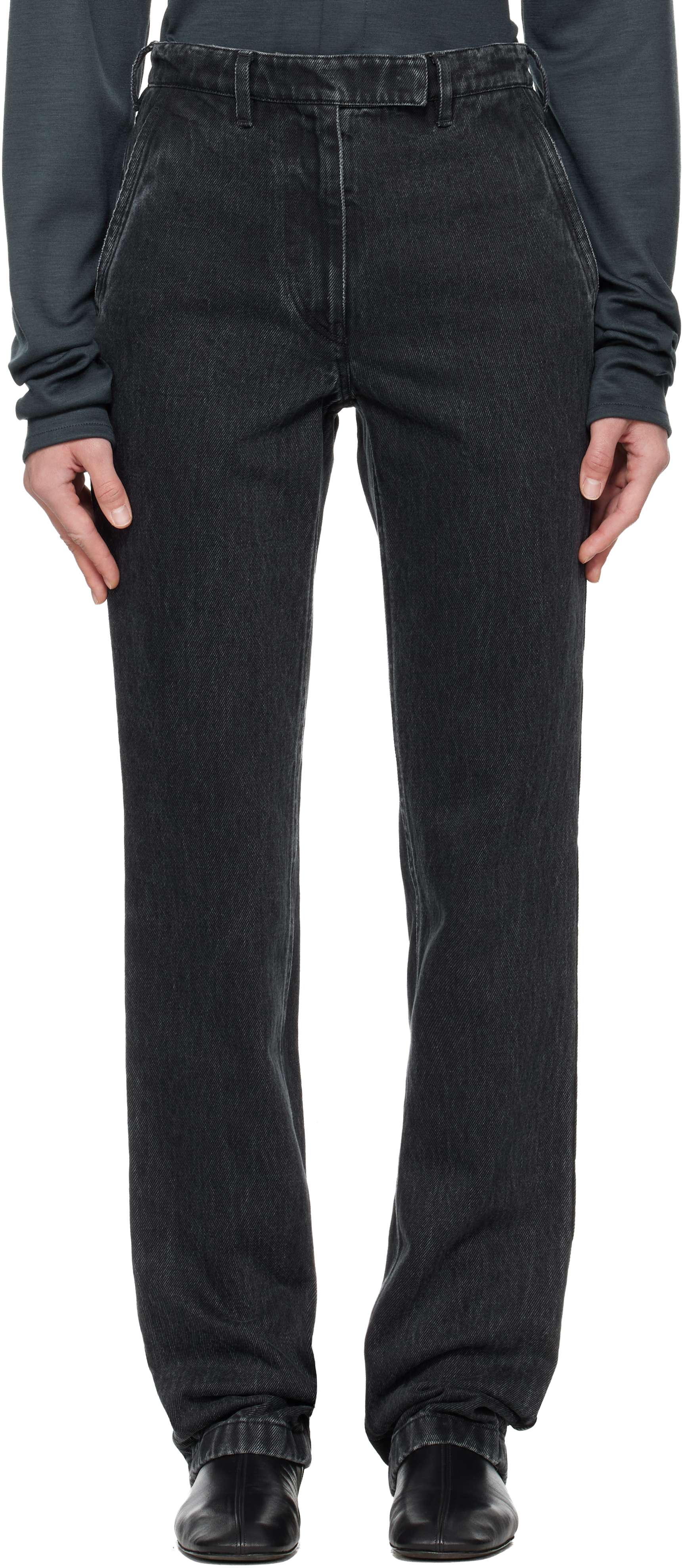 Rier Black Faded Jeans In Black