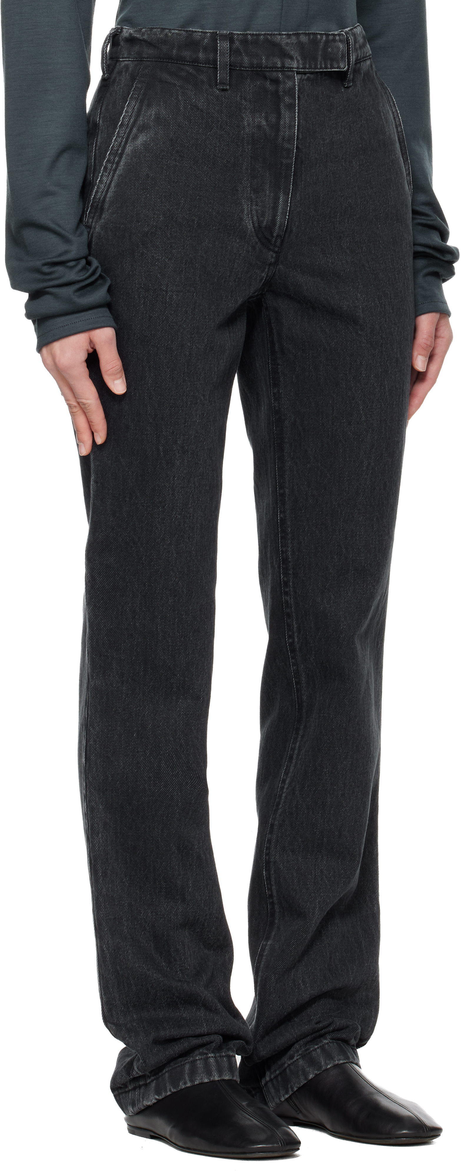 Rier Black Faded Jeans In Black
