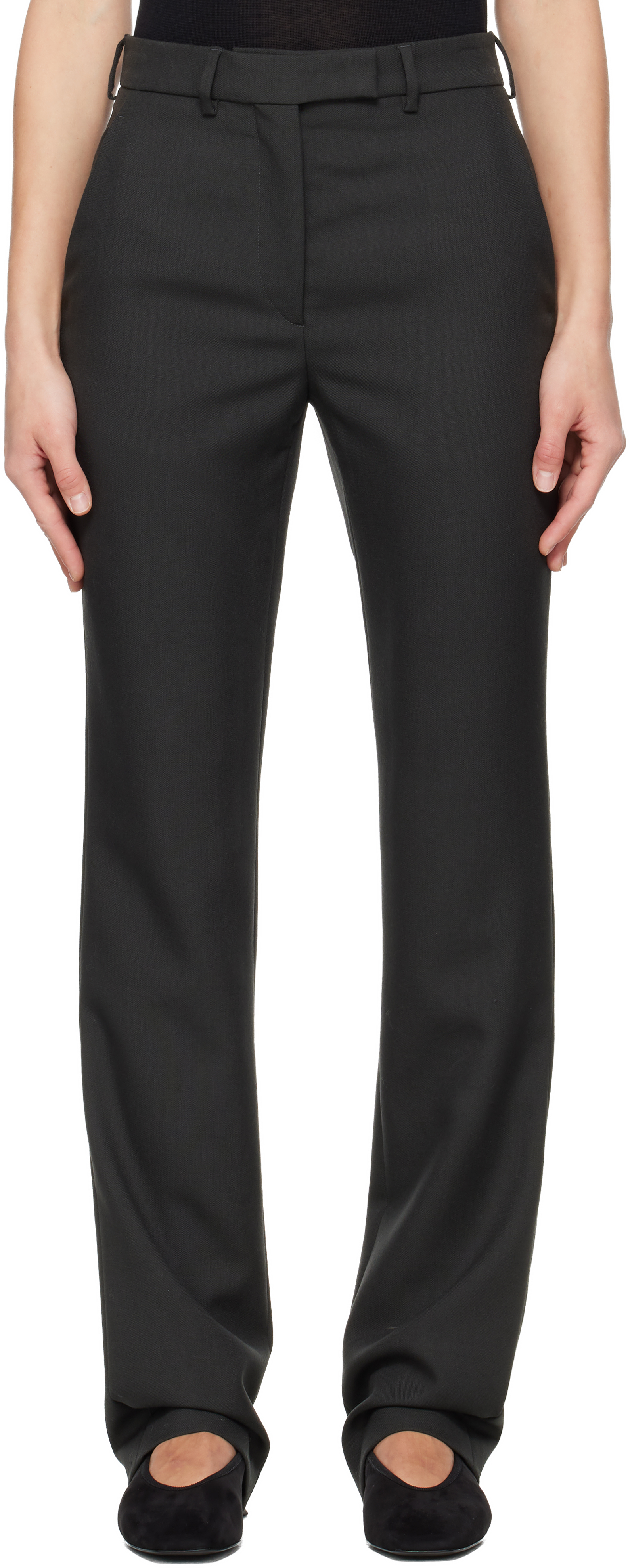 Rier Black Fitted Trousers In Black