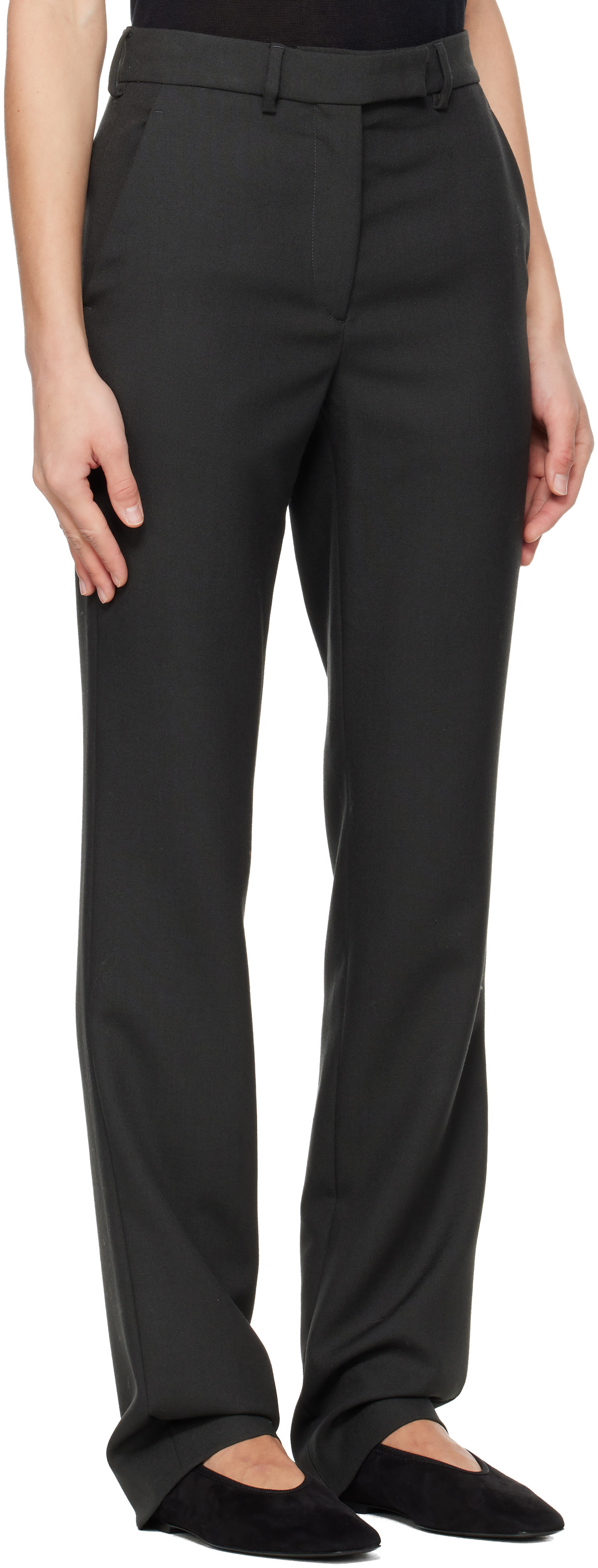 Rier Black Fitted Trousers In Black