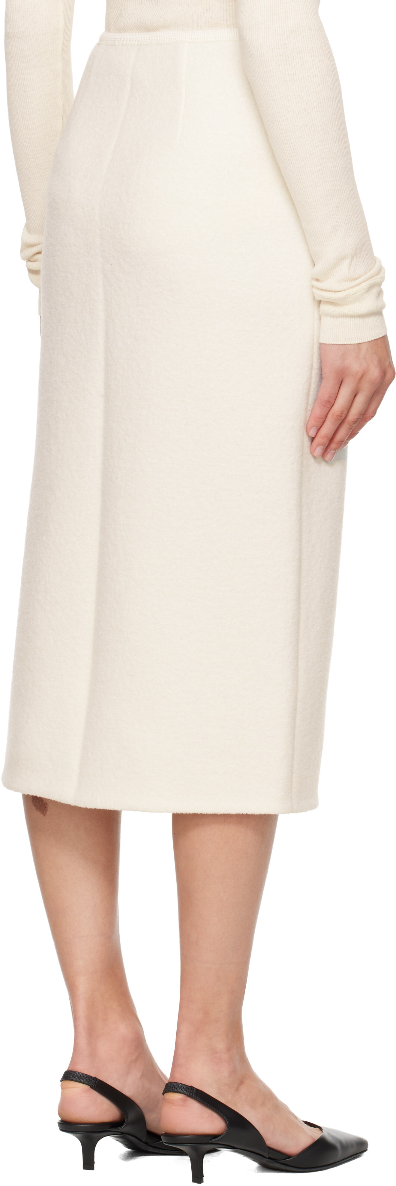 Rier White Walker Midi Skirt In Neutral