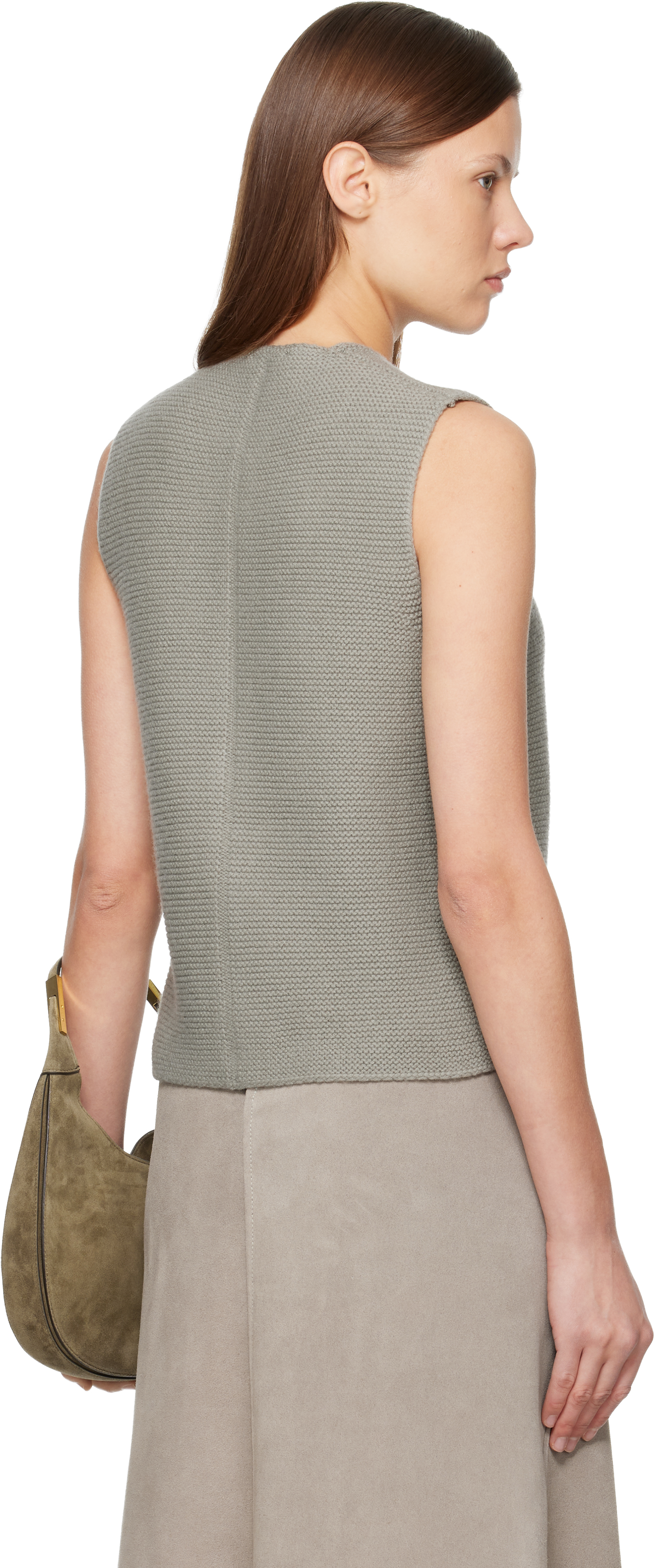 Rier Gray Tyrolean Gilet Cardigan In Gray