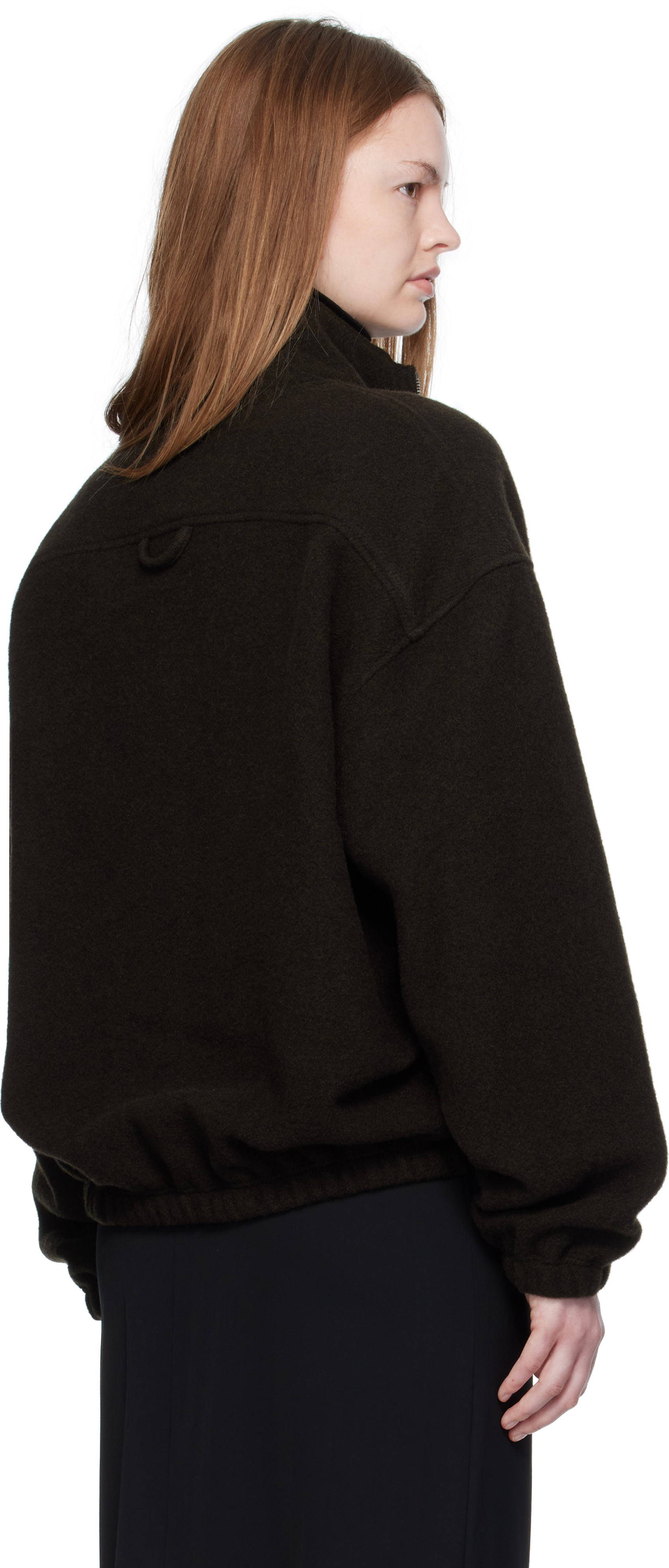 Rier Green Fleece Sweater In Brown