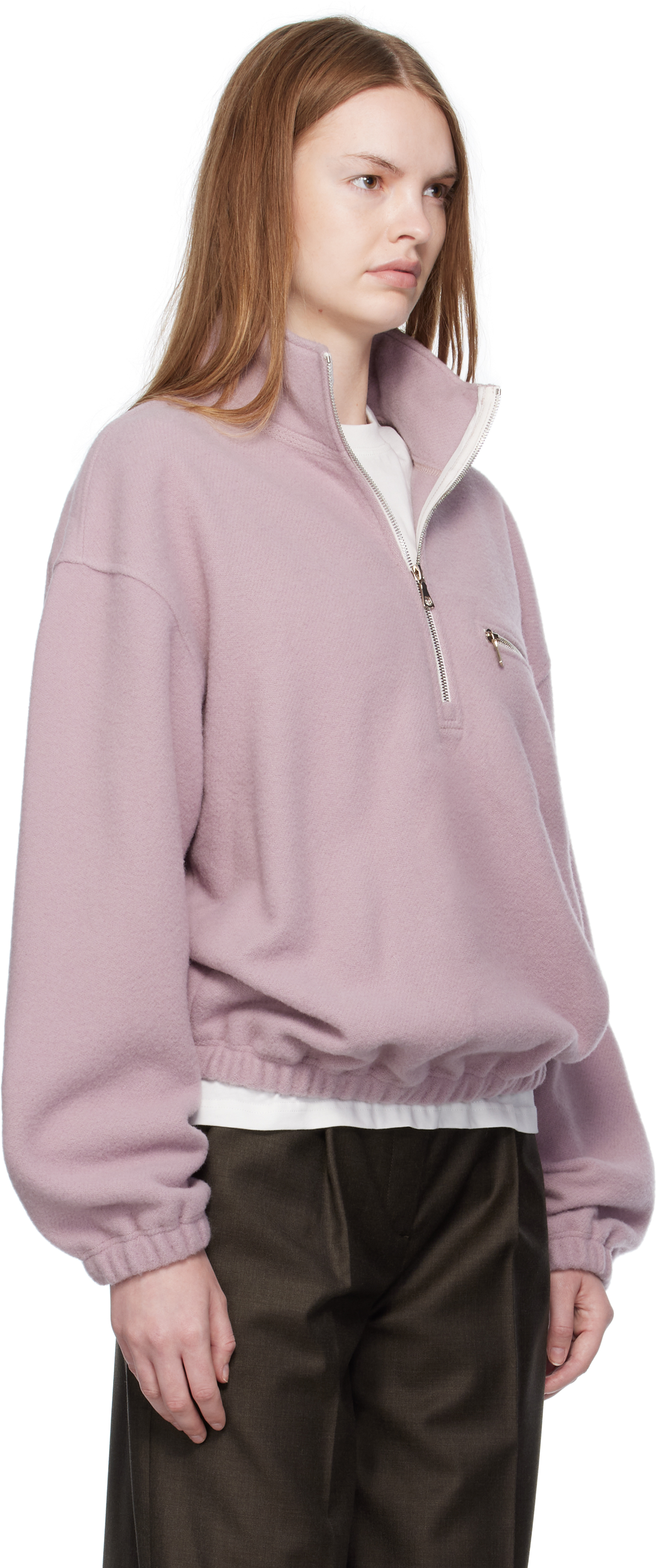 Rier Purple Fleece Sweater In Pink