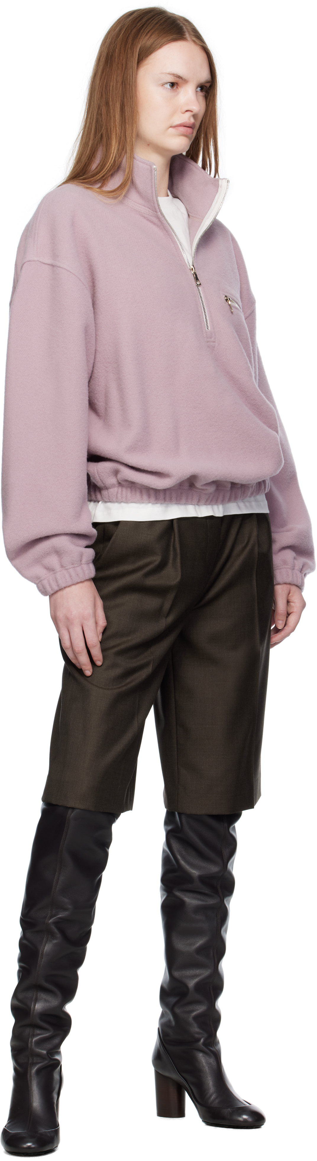Rier Purple Fleece Sweater In Pink