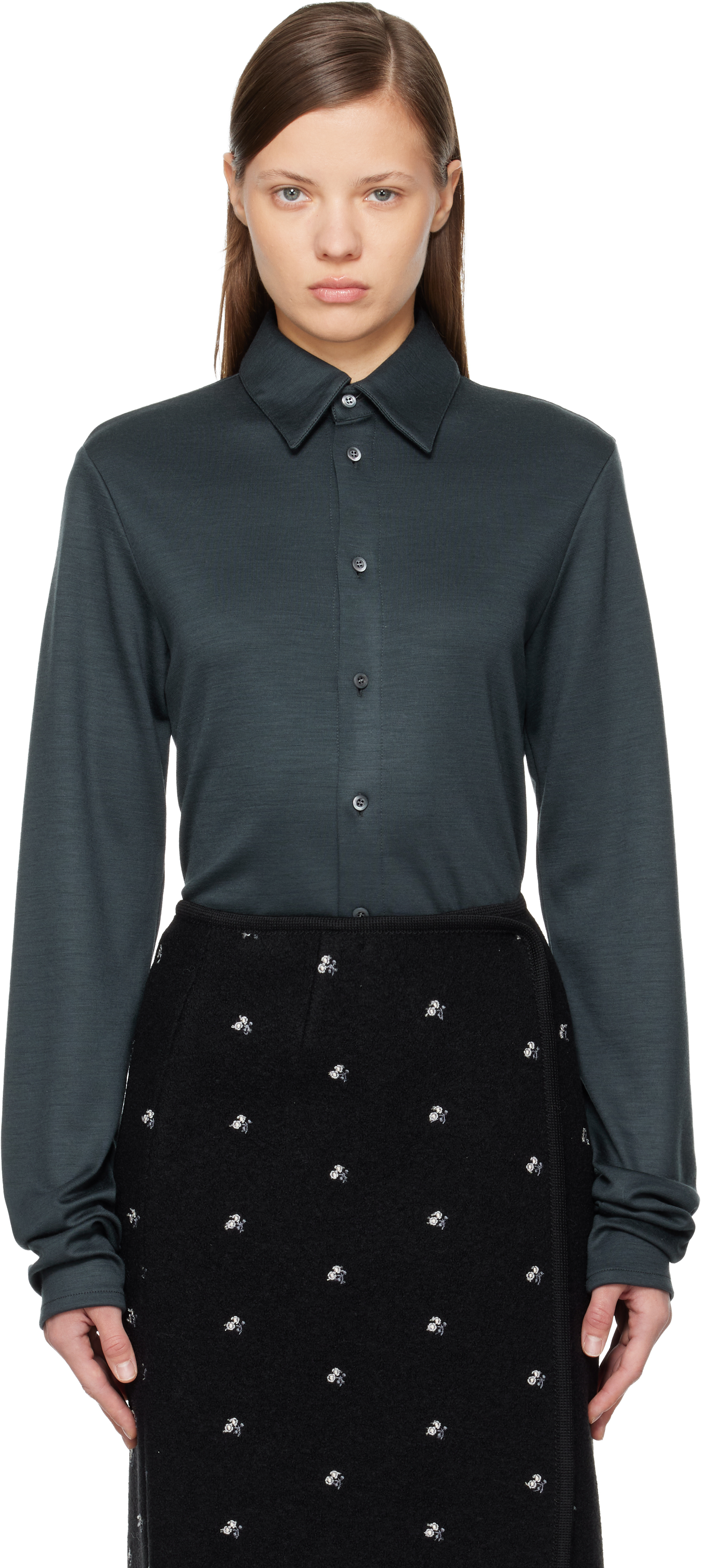 Rier Black Polar Shirt In Gray