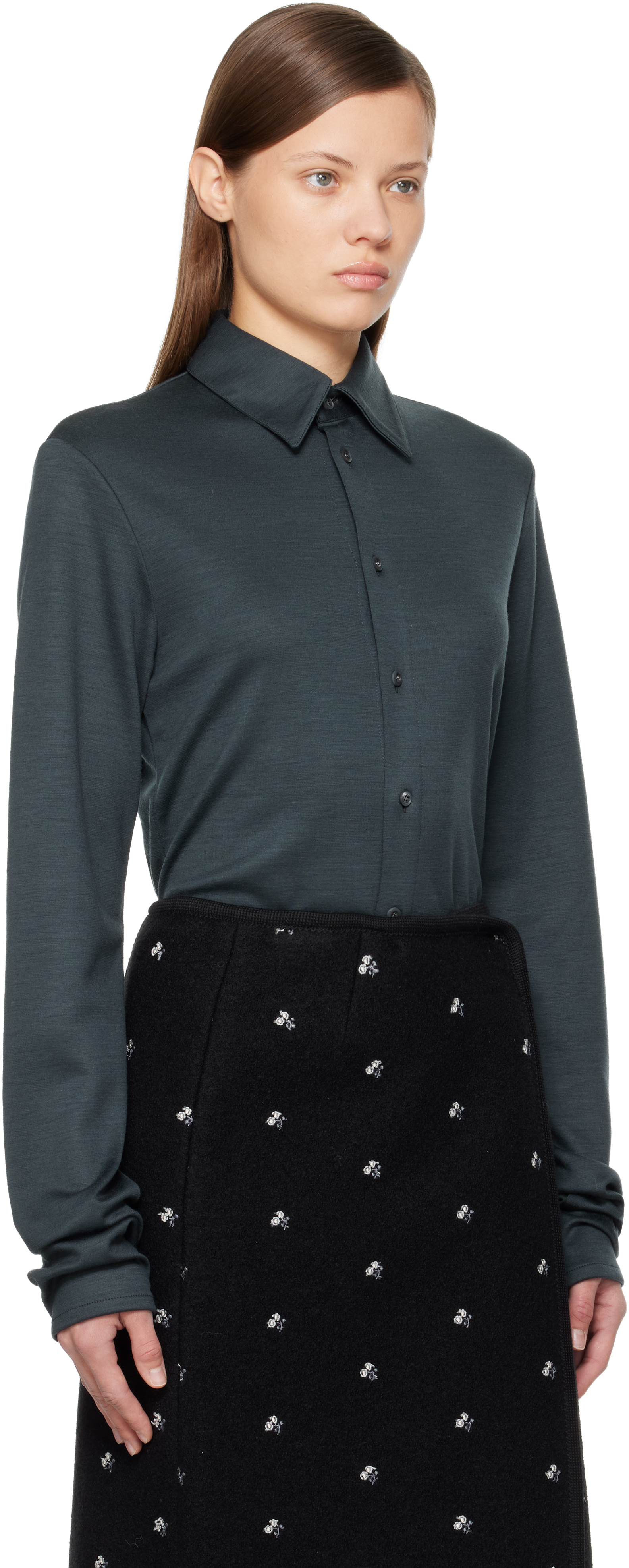 Rier Black Polar Shirt In Gray