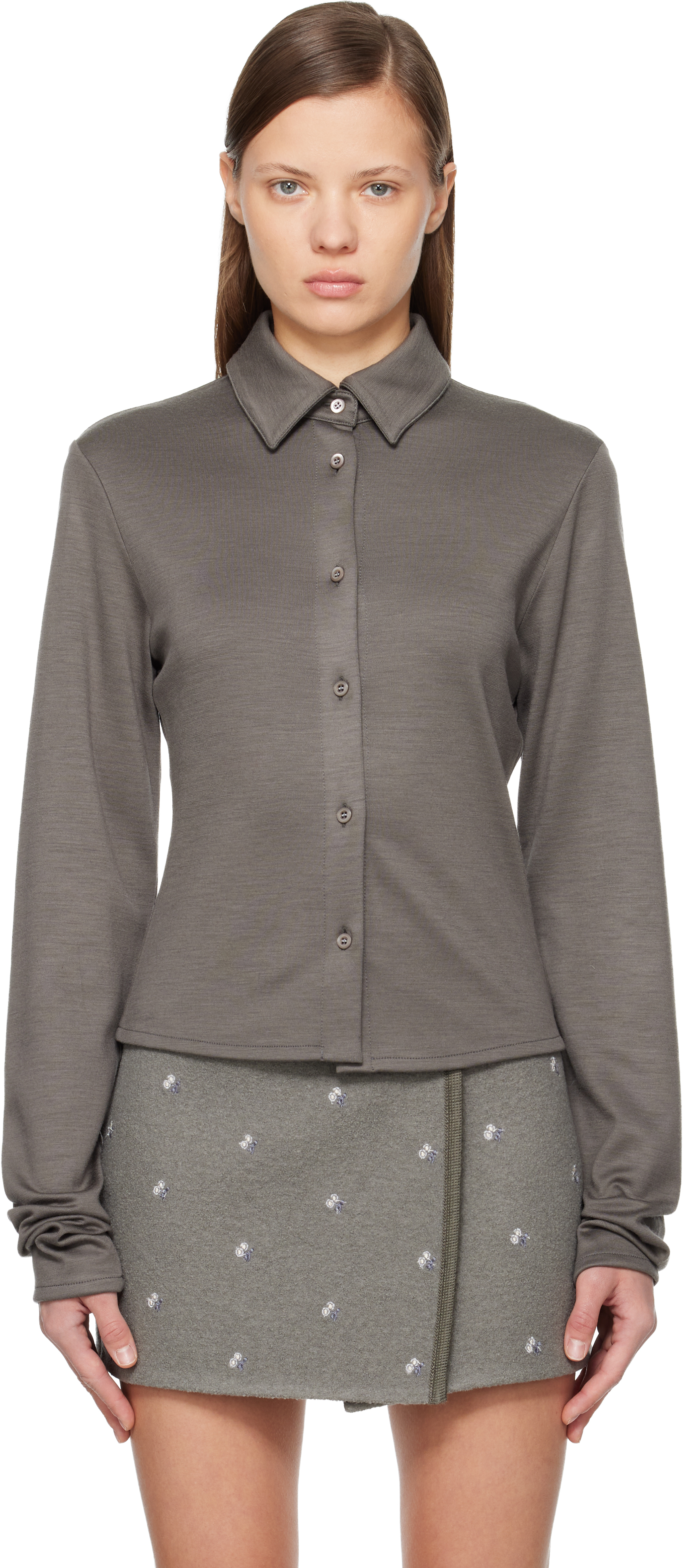 Rier Gray Polar Shirt In Gray