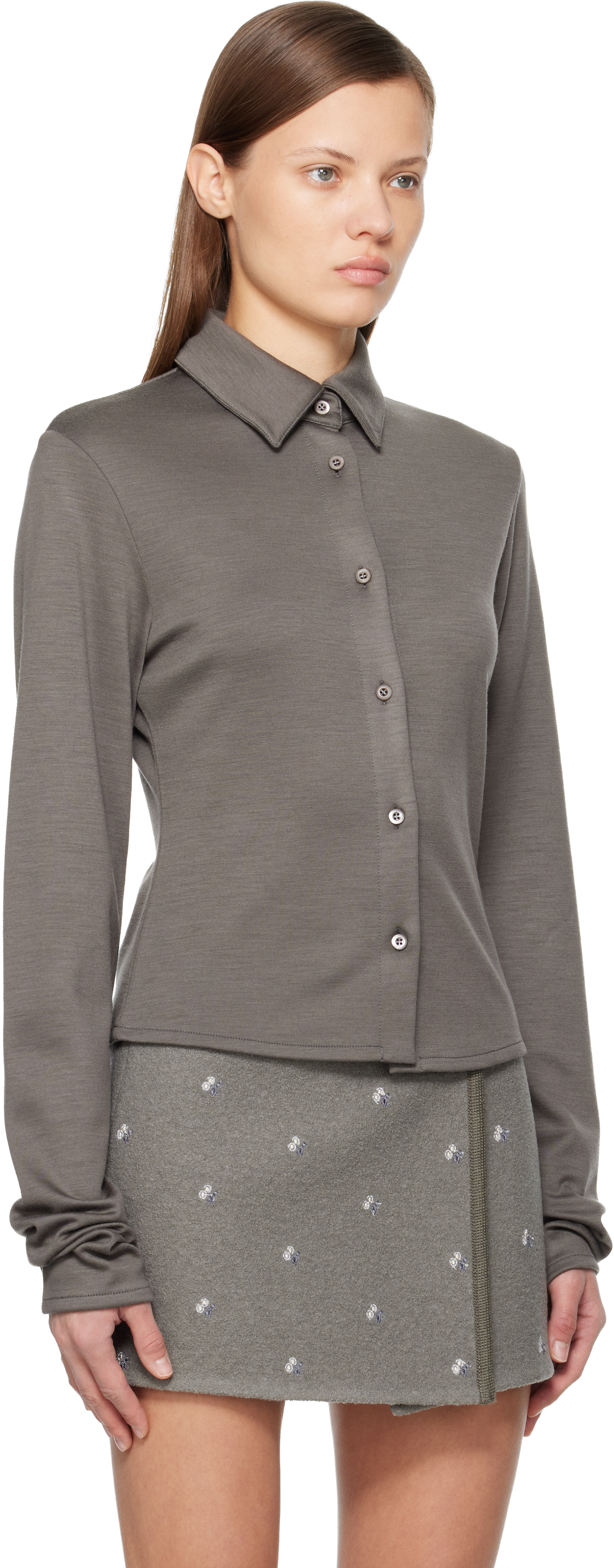 Rier Gray Polar Shirt In Gray