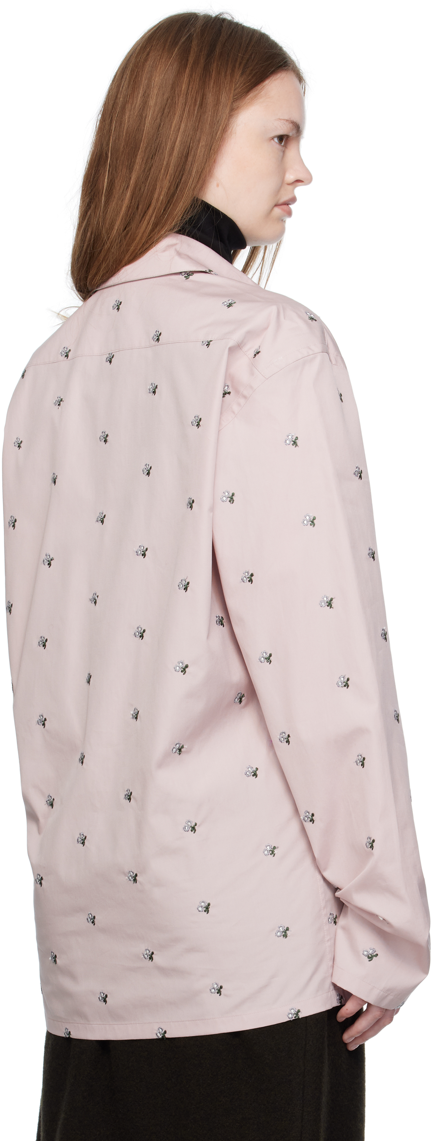 Rier Pink Embroidered Shirt In Pink