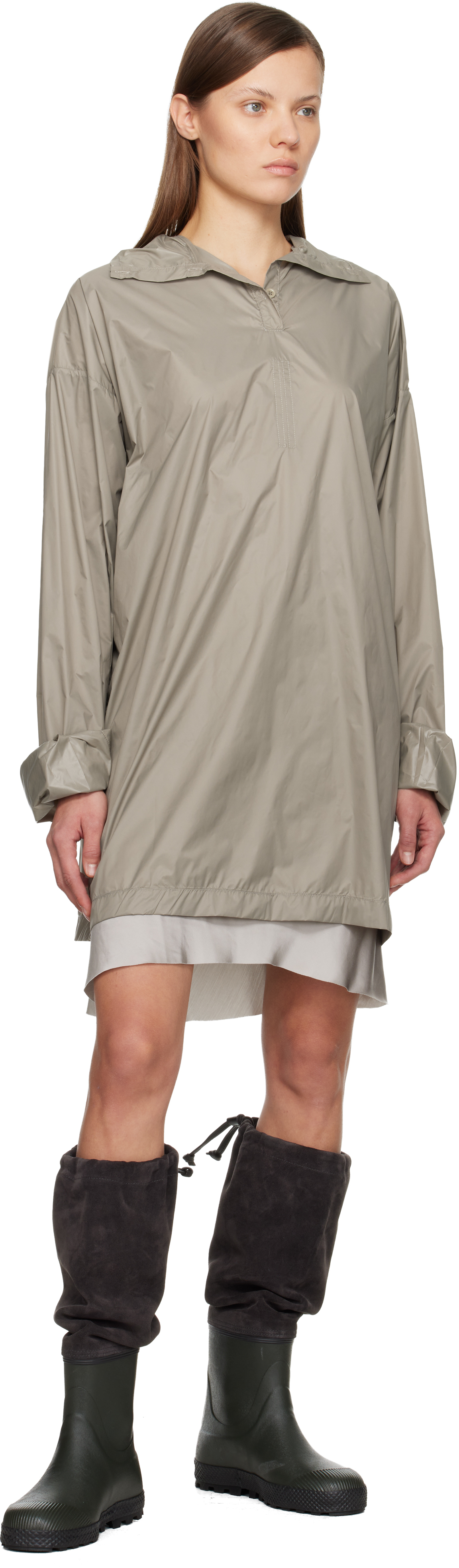 Rier Green & Brown Farmer Rain Tall Boots In Black