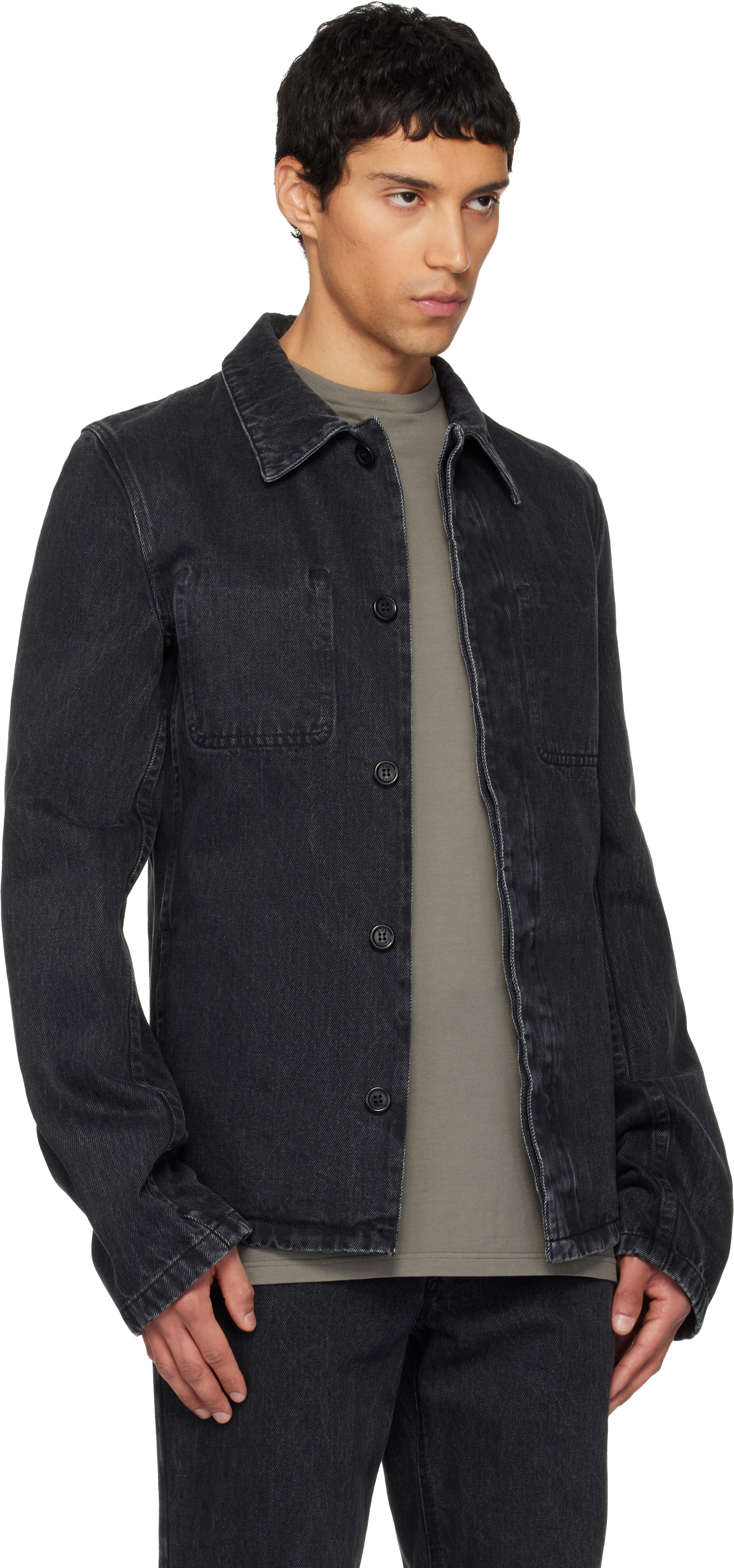 Rier Pocket Denim Jacket In Black