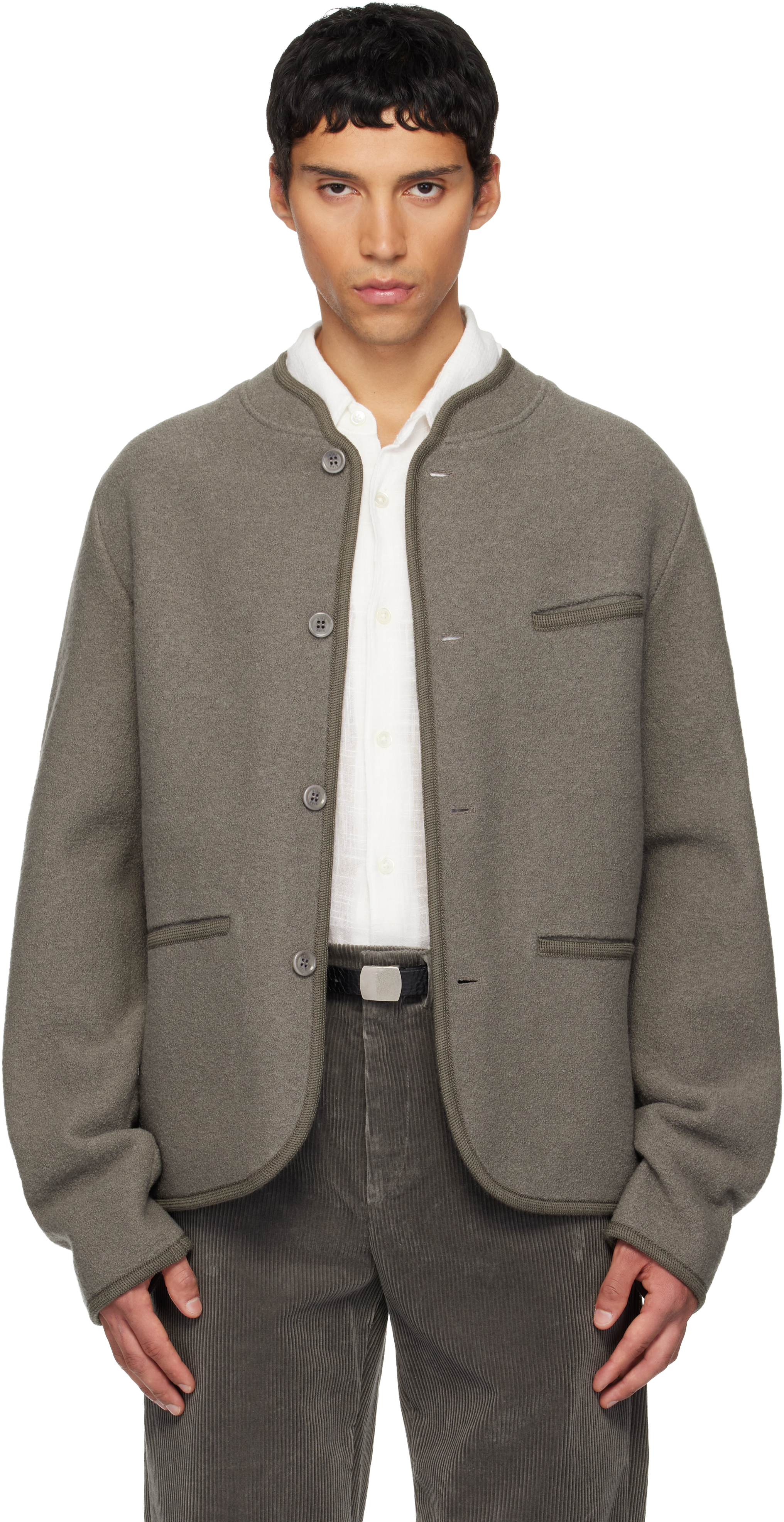 Rier: Gray Walker Jacket | SSENSE Canada